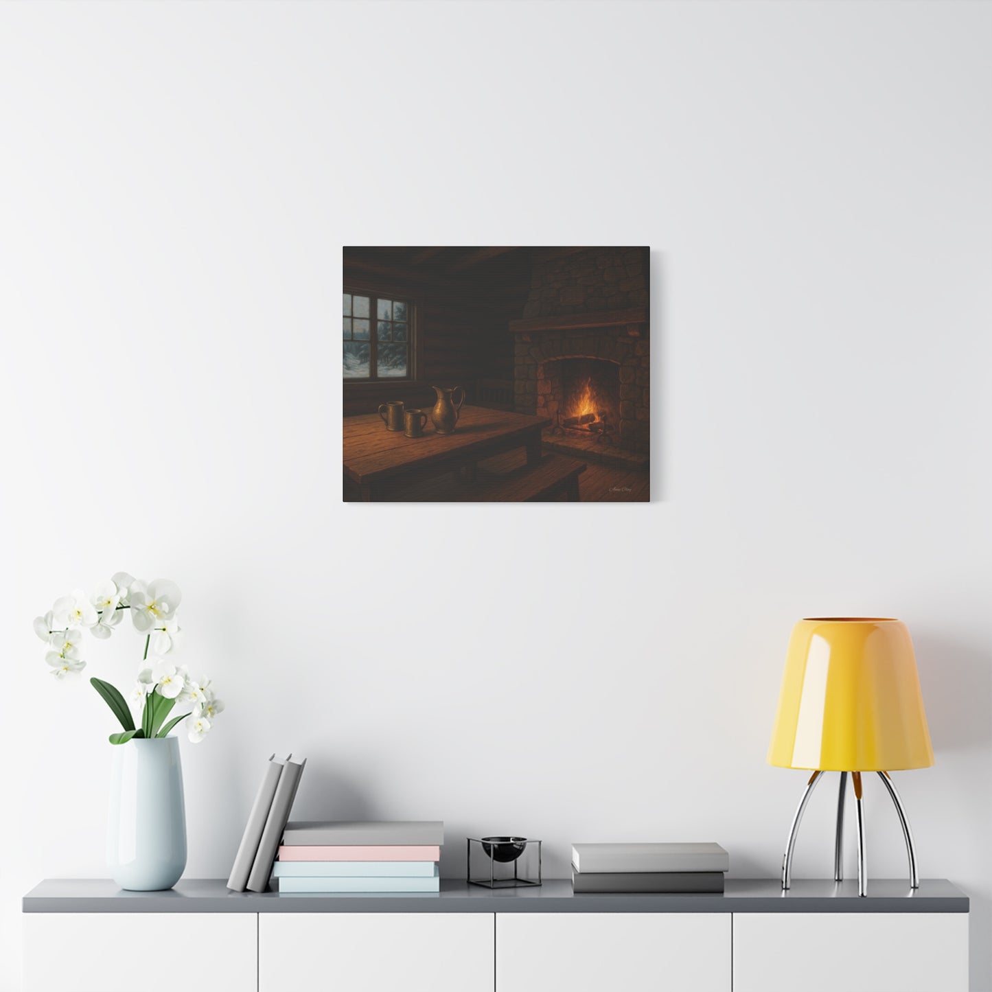 Cozy Cabin Canvas Print, Rustic Home Decor, Winter Vibes, Cabin Wall Art, Perfect for Christmas, Housewarming Gift