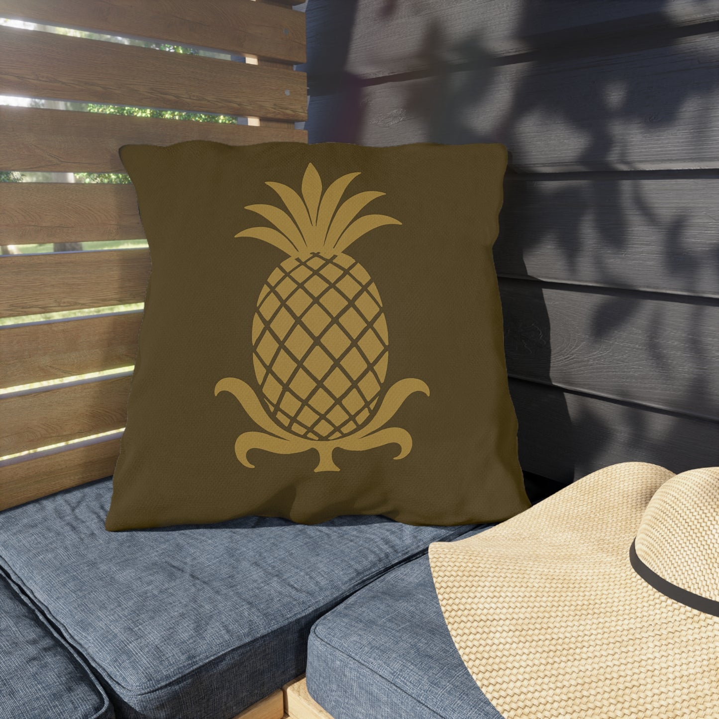 Tropical Outdoor Pillows with Pineapple Design, Garden Decor, Patio Accessories, Summer Vibes, Indoor-Outdoor Cushion