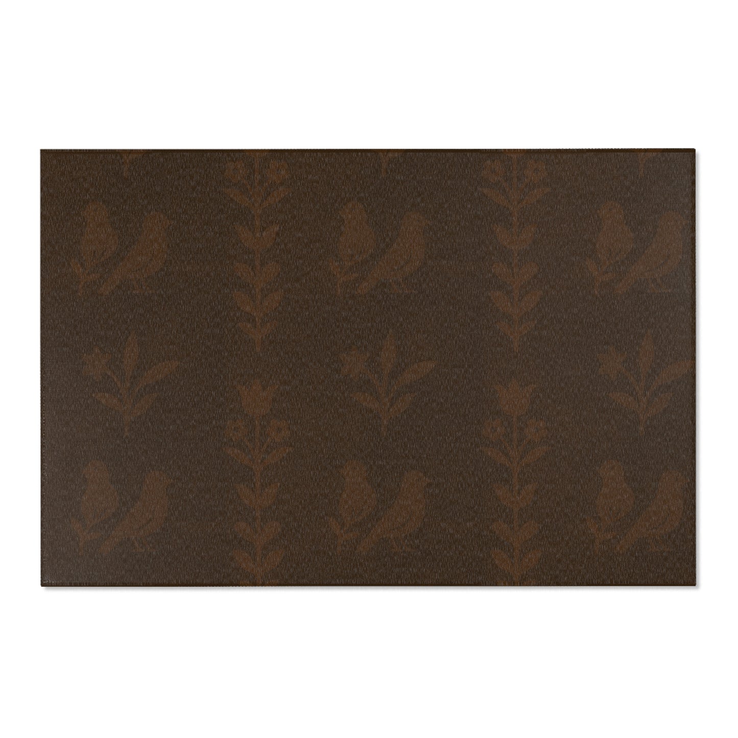 Brown Floral Area Rug, Cozy Living Room Decor, Boho Style Mat, Kitchen Runner, Indoor Soft Flooring
