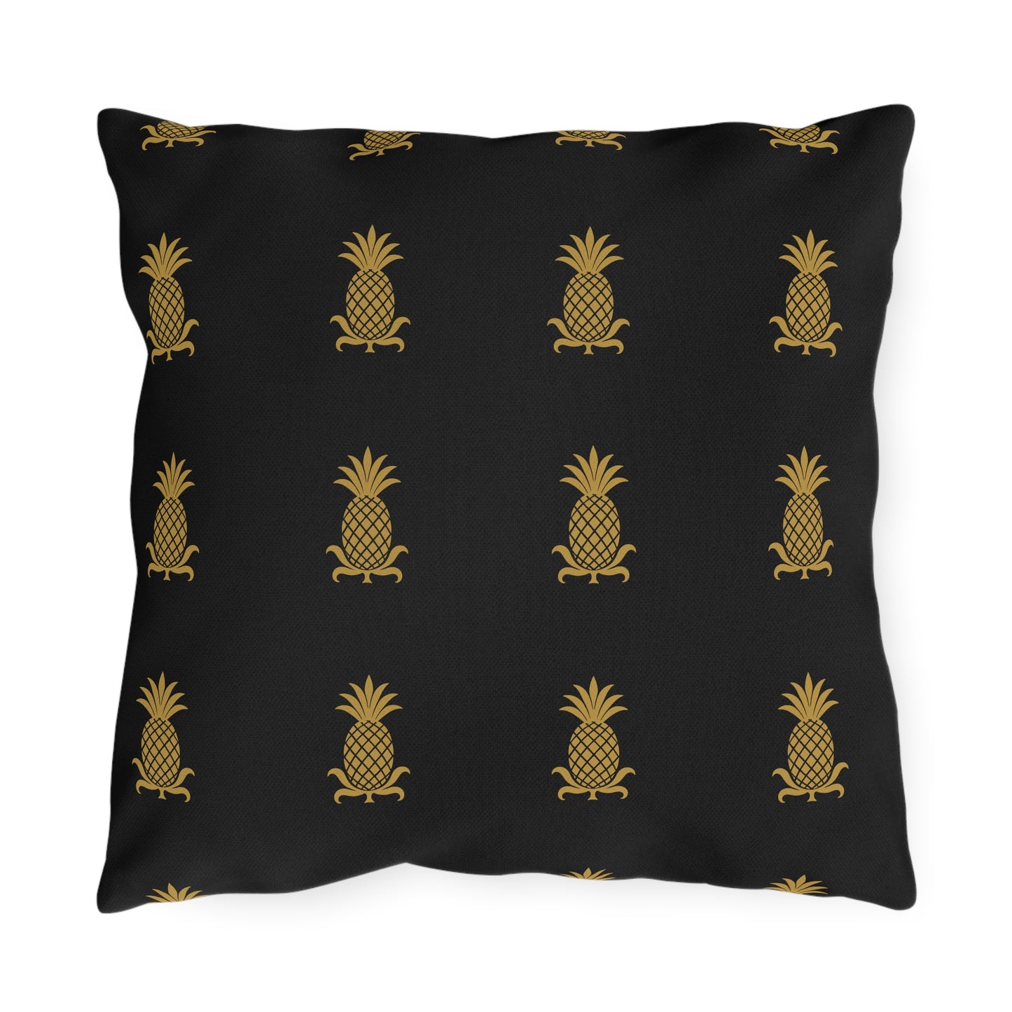 Golden Pineapple Outdoor Pillows - Tropical Decor, Garden Accessories, Patio Cushions, Summer Vibes, Home Decor