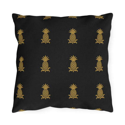 Golden Pineapple Outdoor Pillows - Tropical Decor, Garden Accessories, Patio Cushions, Summer Vibes, Home Decor