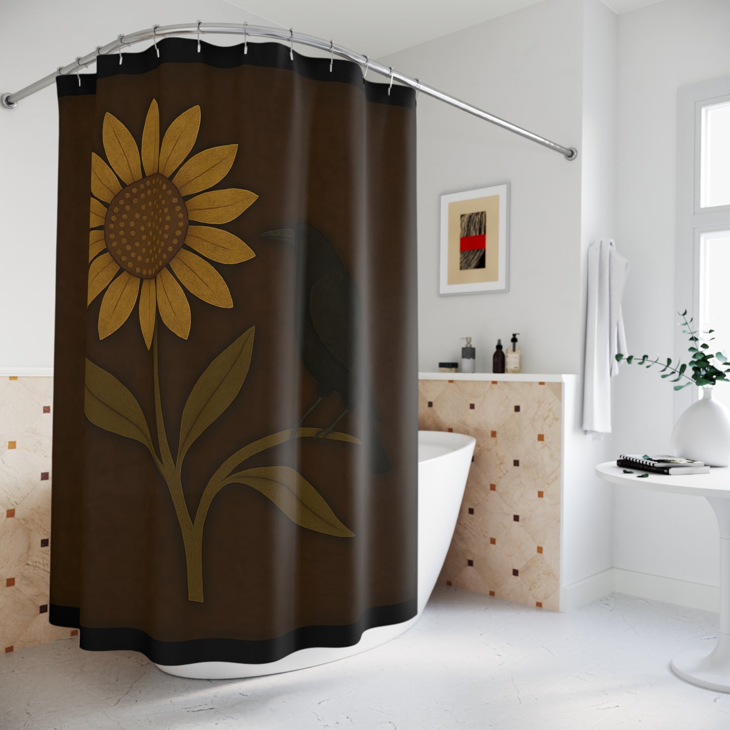 Sunny Elegance Shower Curtain | Floral Bathroom Decor | Sunflower Design | Rustic Home Accent | Gift for Nature Lovers, Spring Decor, [...]
