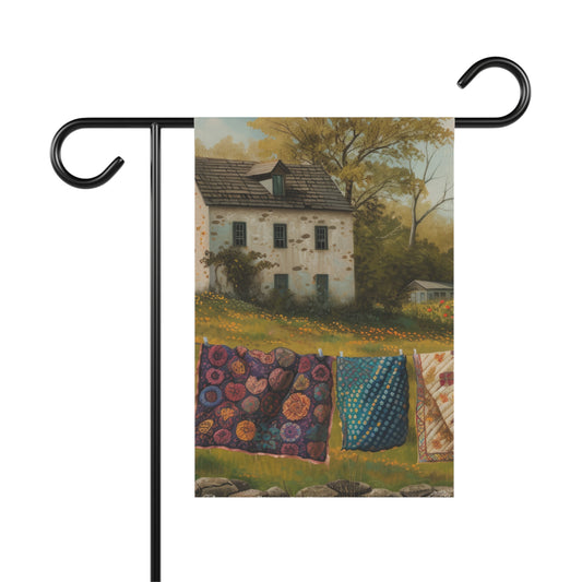 Quilt on a Split Fence Garden & House Banner