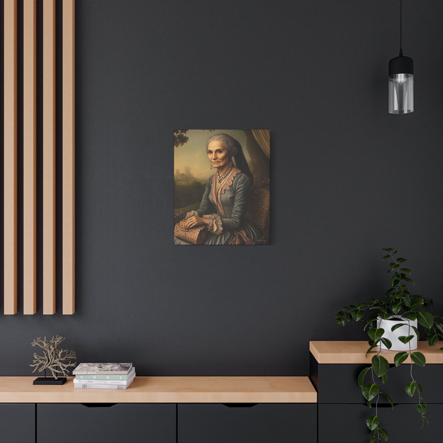 Elegant Vintage Canvas Art Print, Home Decor, Wall Art, Gift for Grandparents, Classic Portrait Decoration