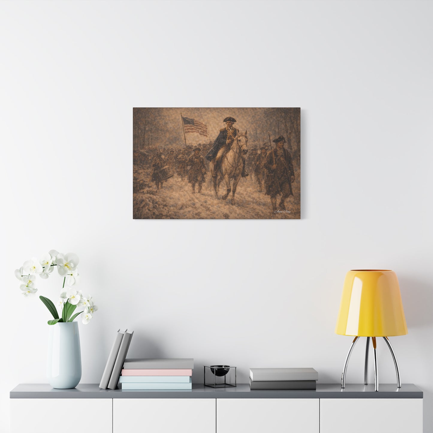 George Washington Revolutionary War Canvas Print — Historic American Flag Wall Art
