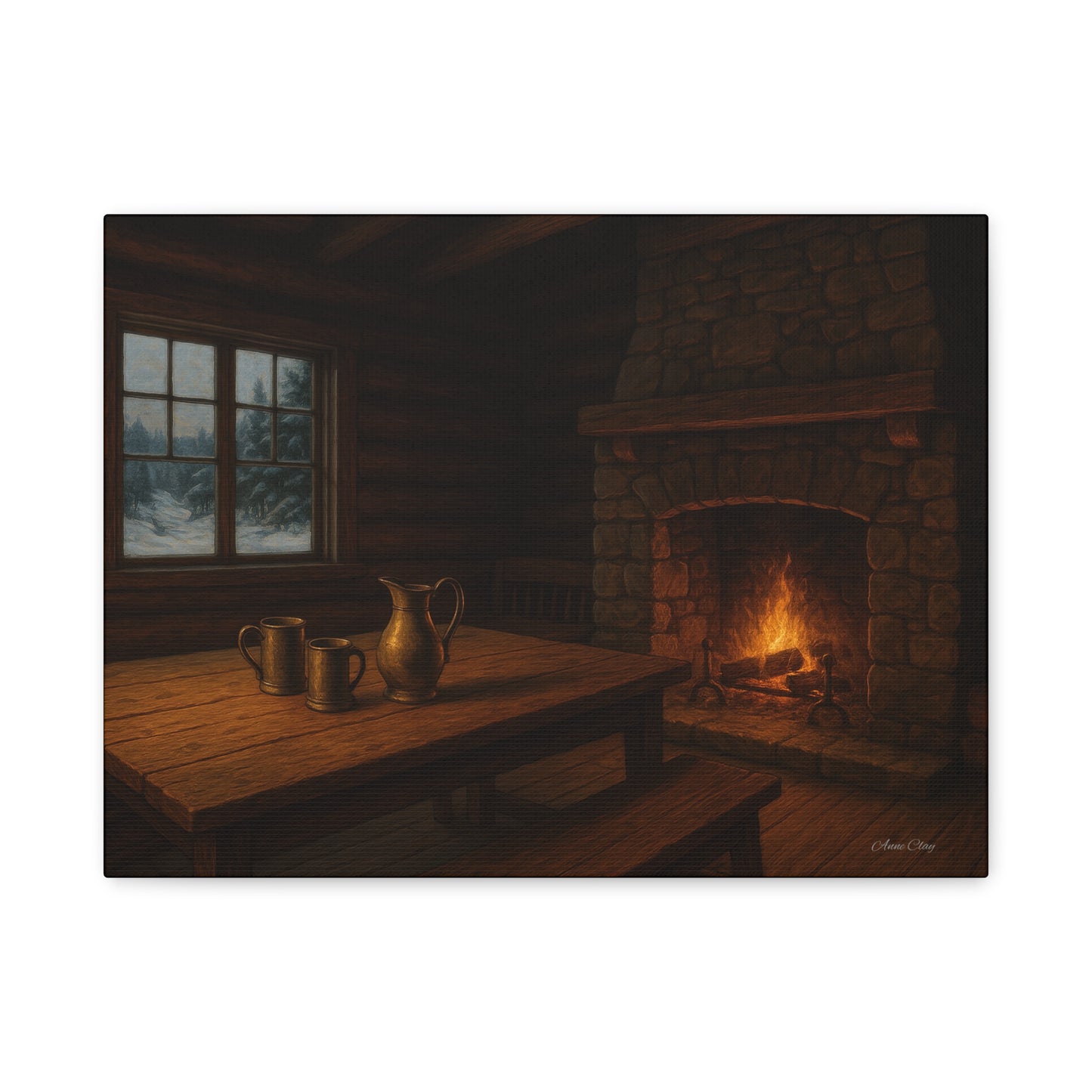 Cozy Cabin Canvas Print, Rustic Home Decor, Winter Vibes, Cabin Wall Art, Perfect for Christmas, Housewarming Gift