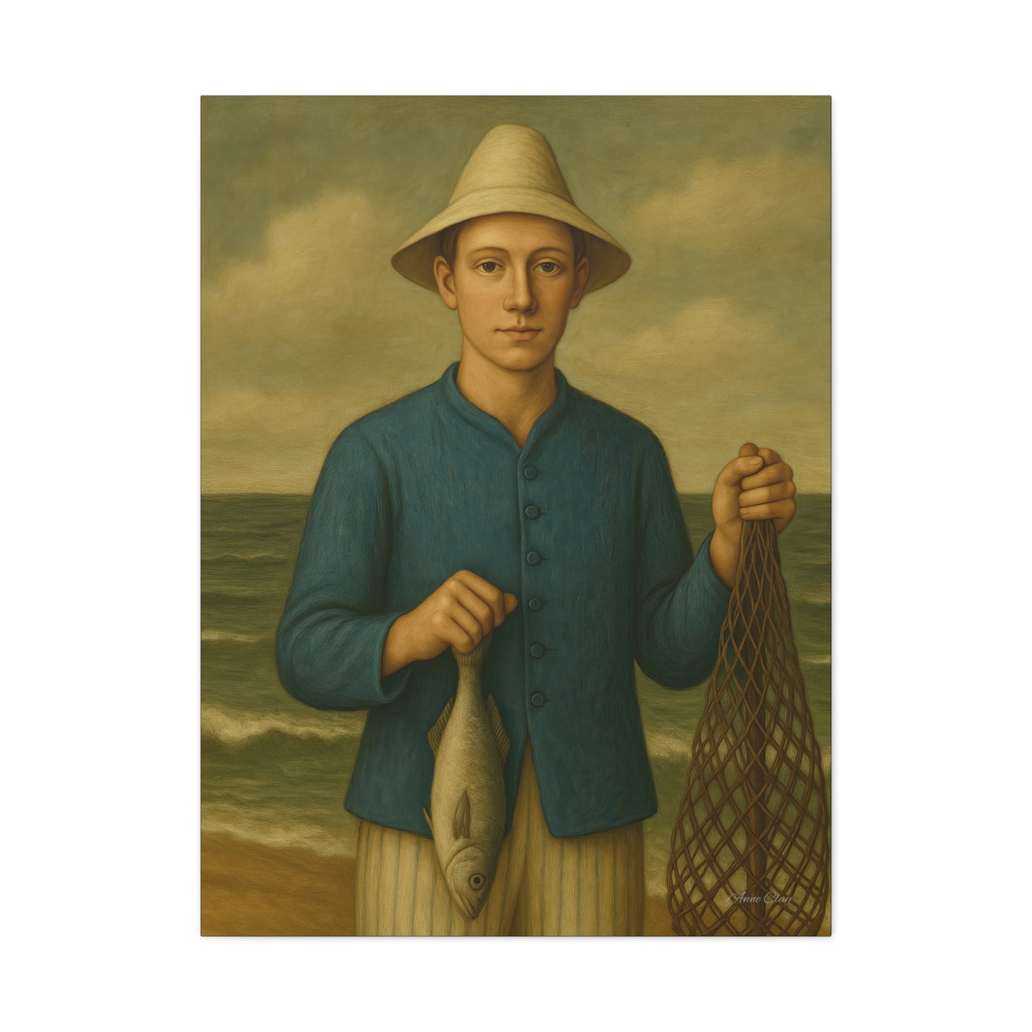 Vintage Fishing Canvas Wall Art, Nautical Decor, Fisherman Art, Coastal Home Decor, Beach House Wall Hanging, Gift for Fishermen