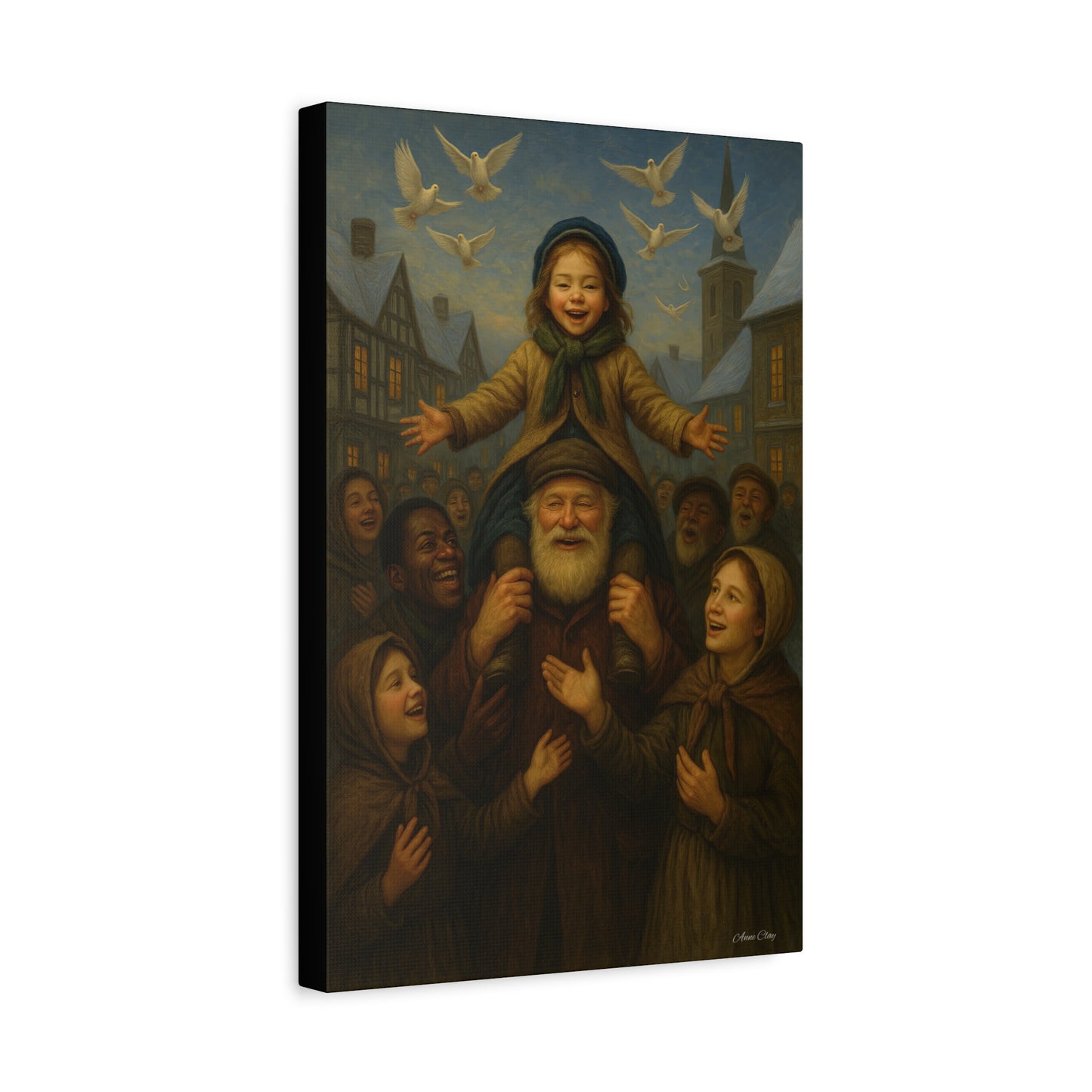 Spirit of Christmas Uplifting, Inspirational Holiday Christmas, Helping Those in Need-Themed Canvas Wall Art