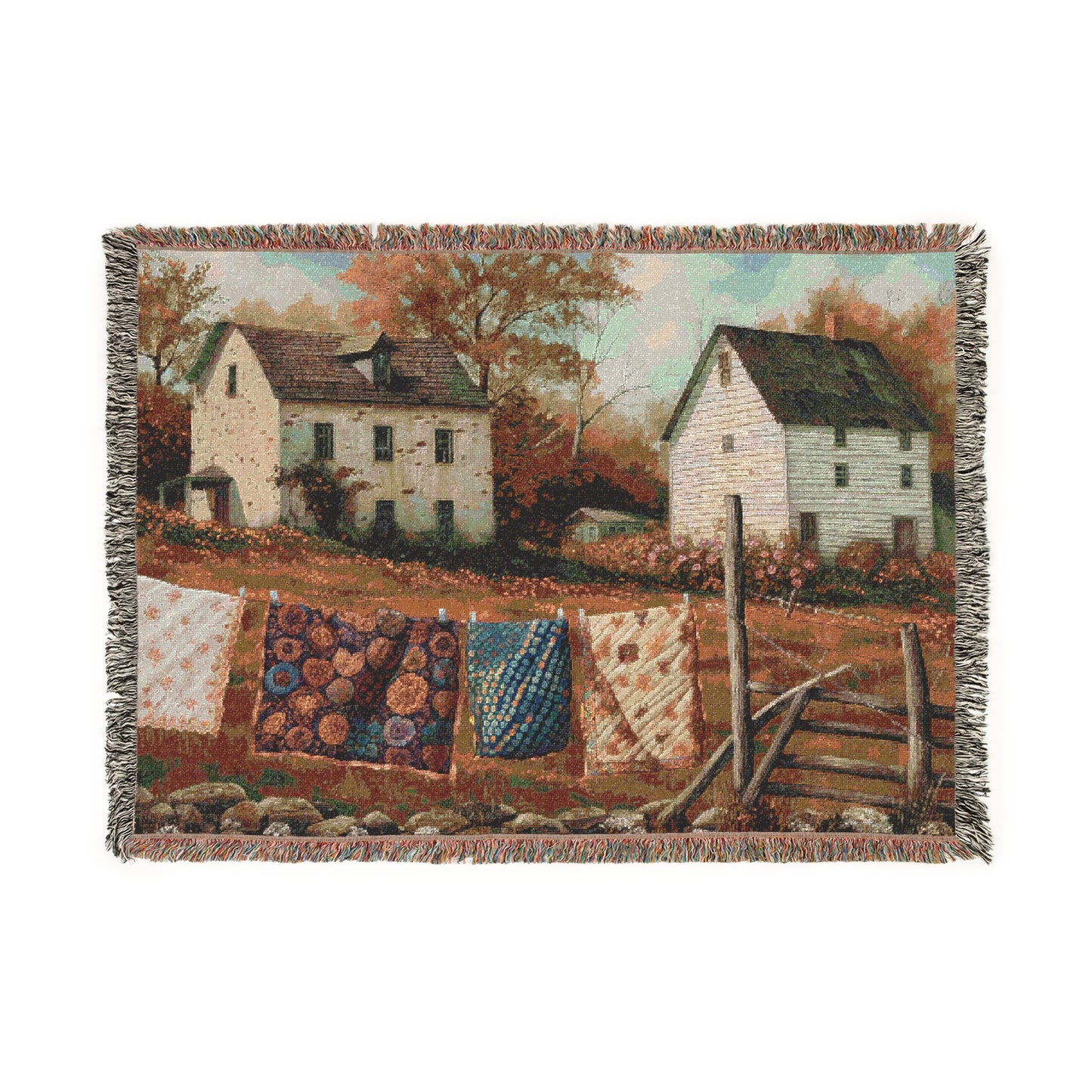Rustic Farmhouse Woven Blanket | Cozy Decorative Throw for Home Décor