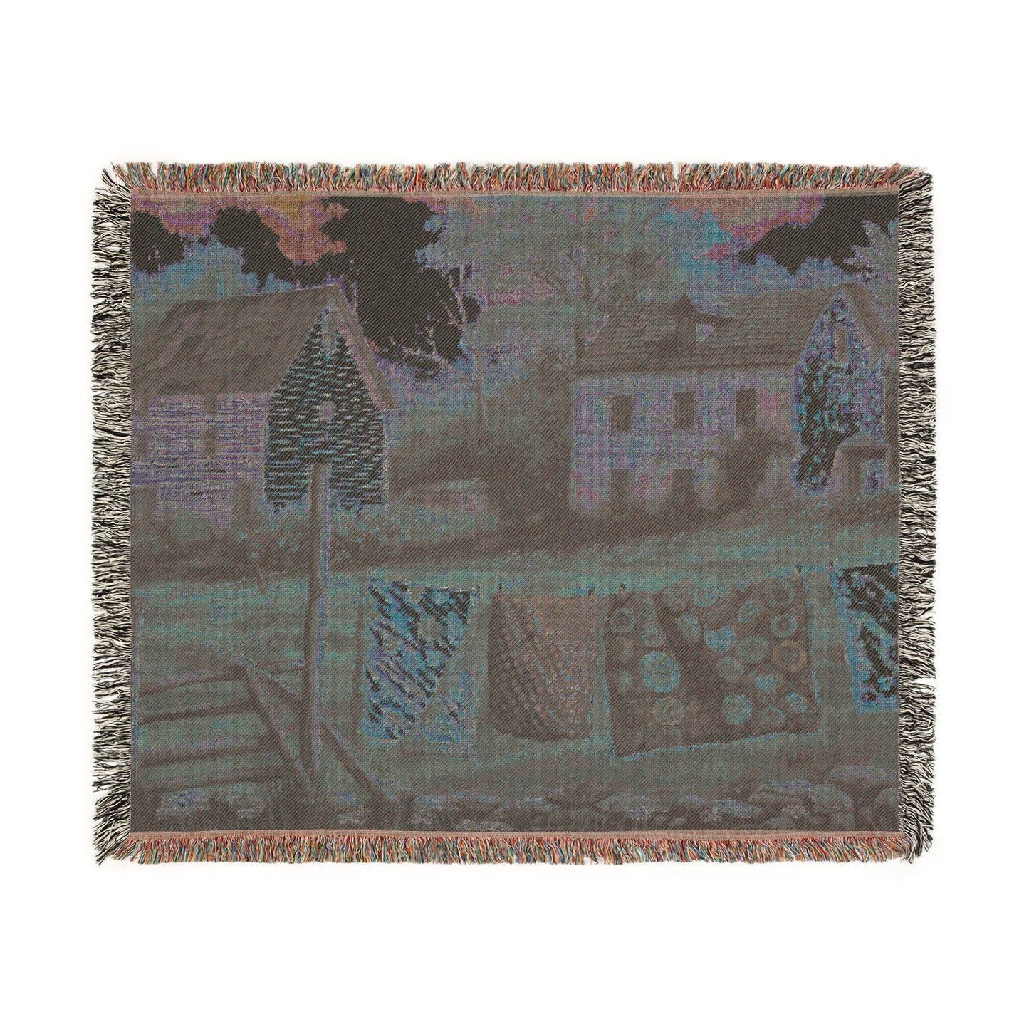 Rustic Farmhouse Woven Blanket | Cozy Decorative Throw for Home Décor
