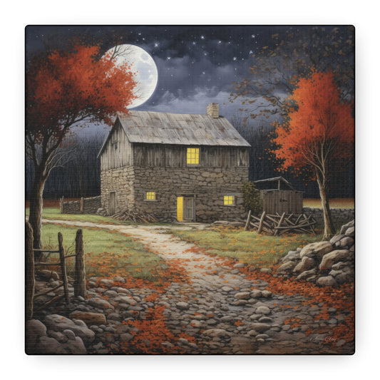 Rustic Cabin Art Print, Home Decor, Autumn Wall Art, Cozy Living Room Decor, Gift for Nature Lovers, Fall Decor