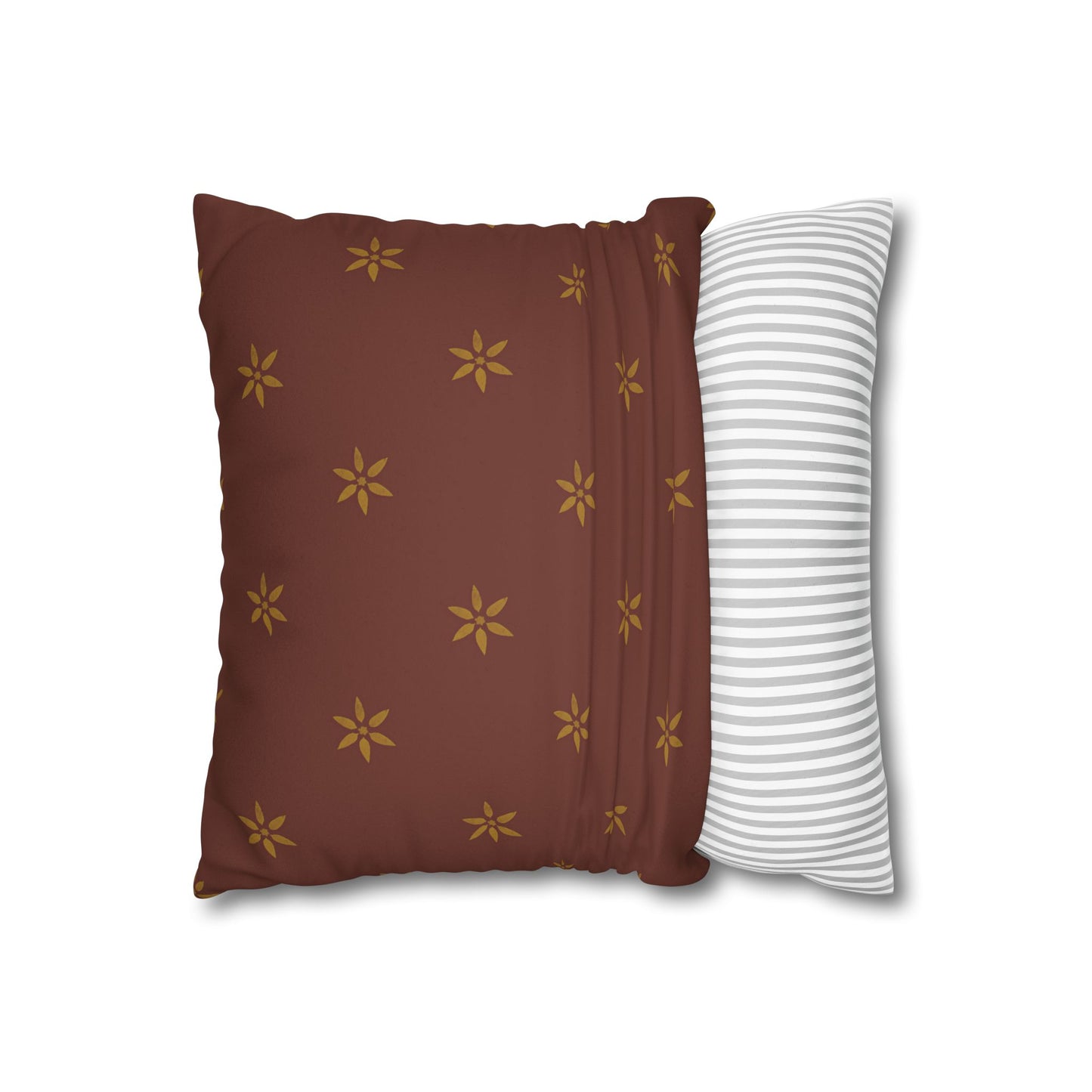 Fantasy Collection Red with Gold Stencil Faux Suede Square Pillowcase