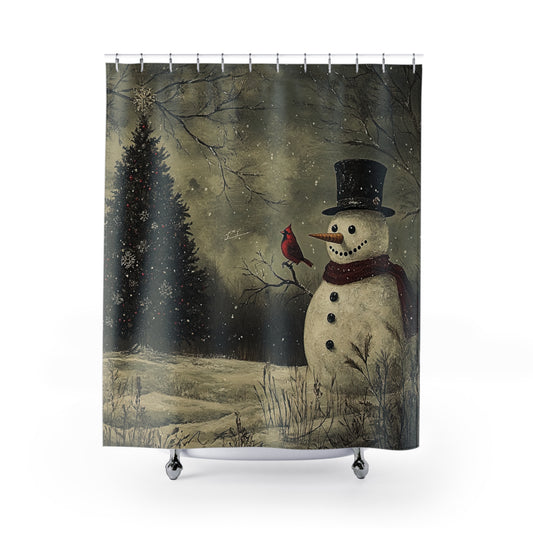 Winter Wonderland Shower Curtain, Holiday Decor, Christmas
