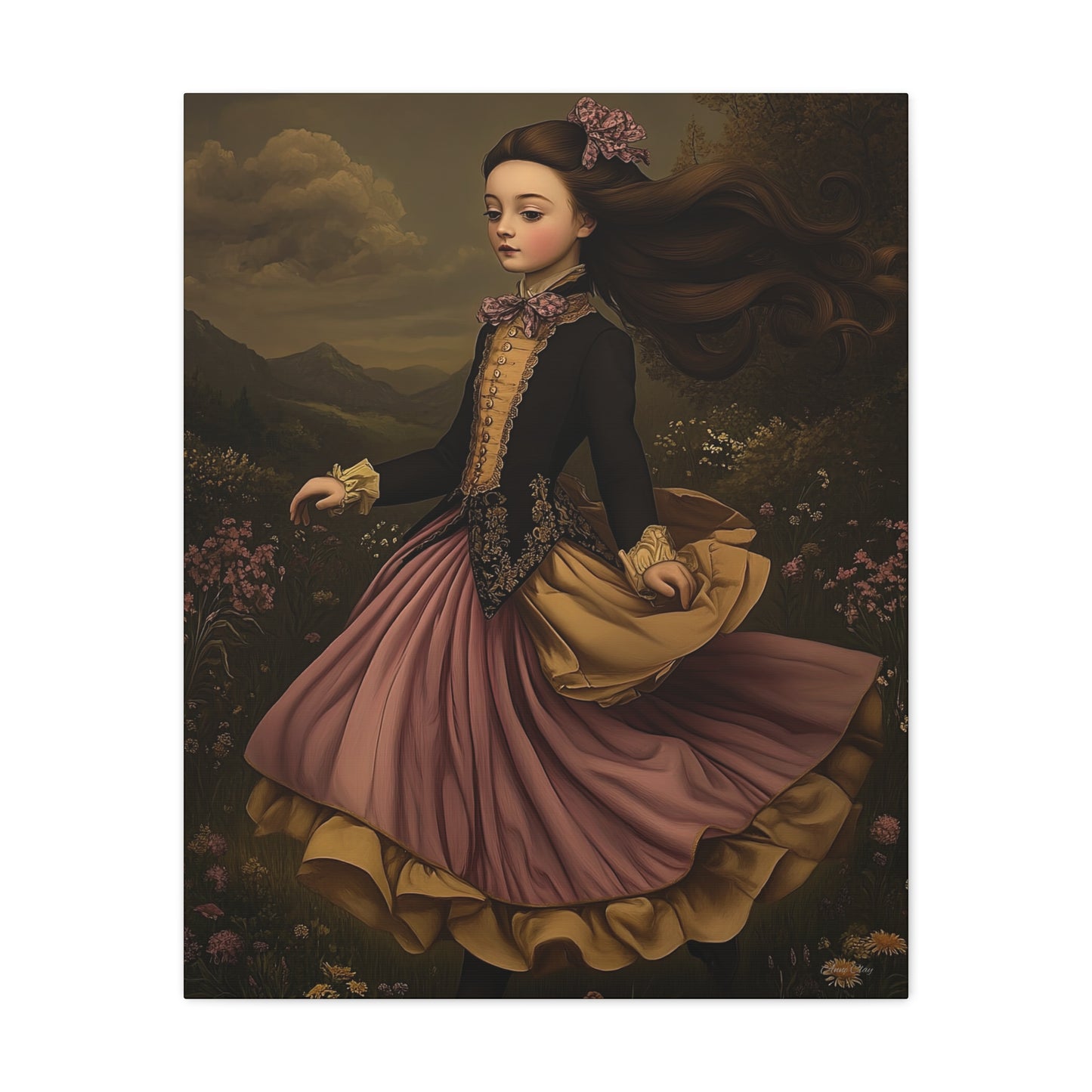 Stretched Canvas Wall Art - Ethereal Dancing Girl, Vintage Home Decor, Whimsical Art for Living Room, Unique Gift for Her, Enchanting [...]