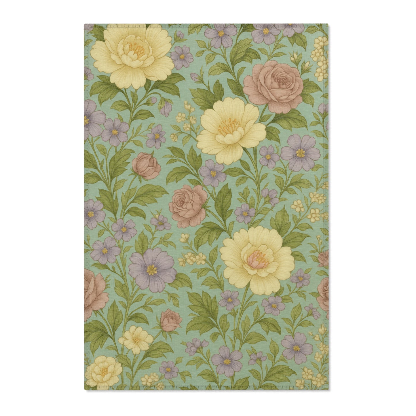 Vintage Floral Area Rug, Spring Decor, Living Room Accent, Boho Home Style, Gift for Her, Kitchen Mat