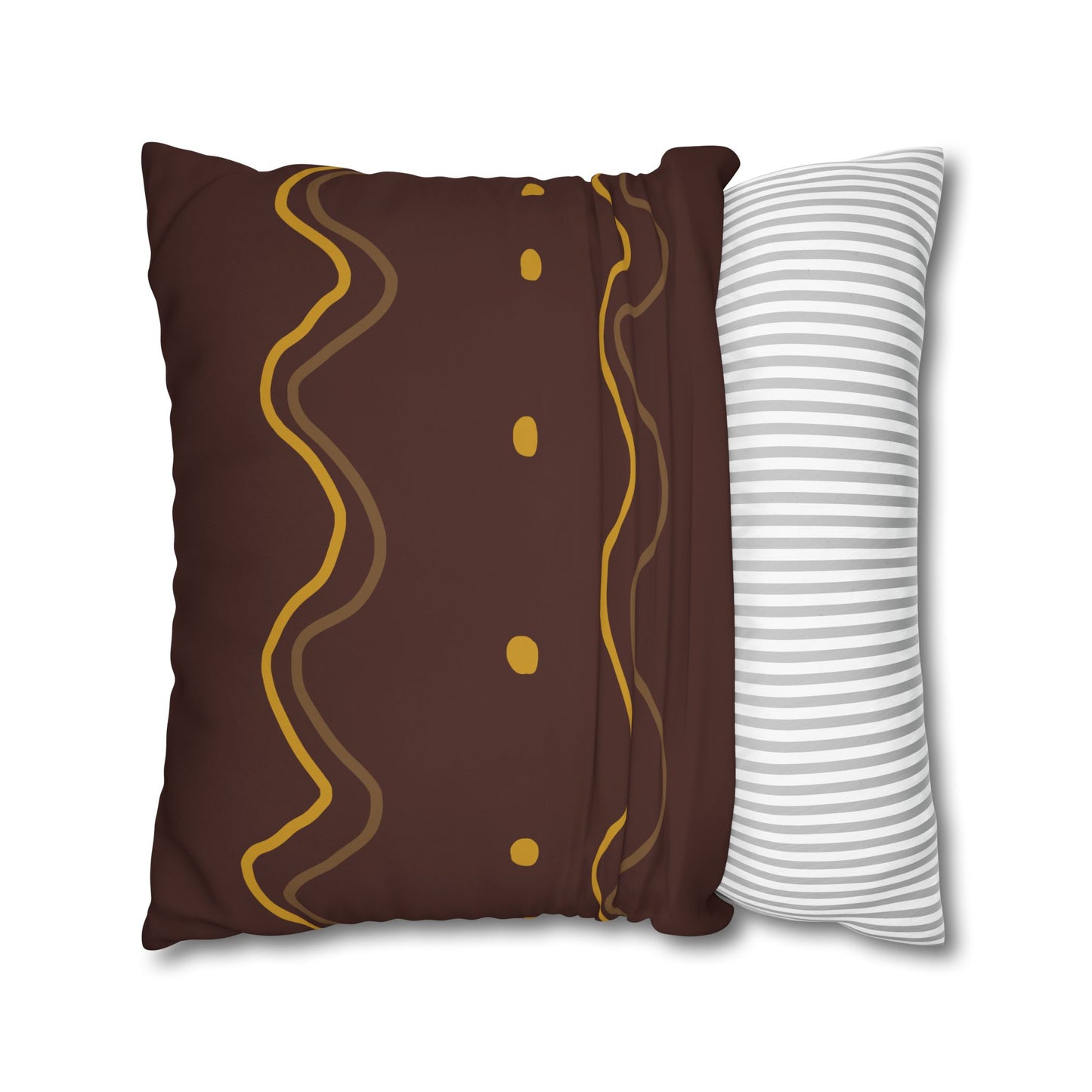 Redware Squiggles Square Poly Canvas Pillowcase
