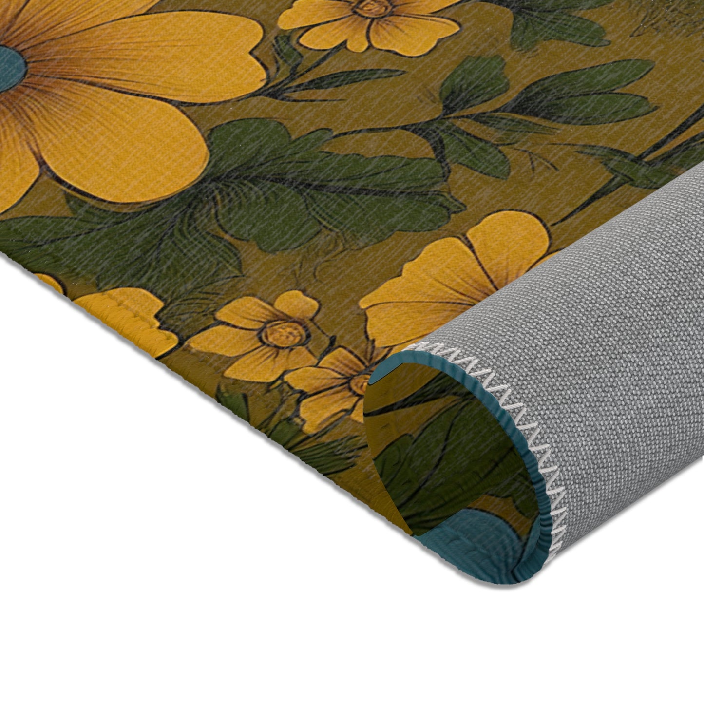 Floral Area Rug, Boho Home Decor, Fuzzy Floor Mat, Living Room Carpet, Vintage Style Area Rugs, Gift for Her
