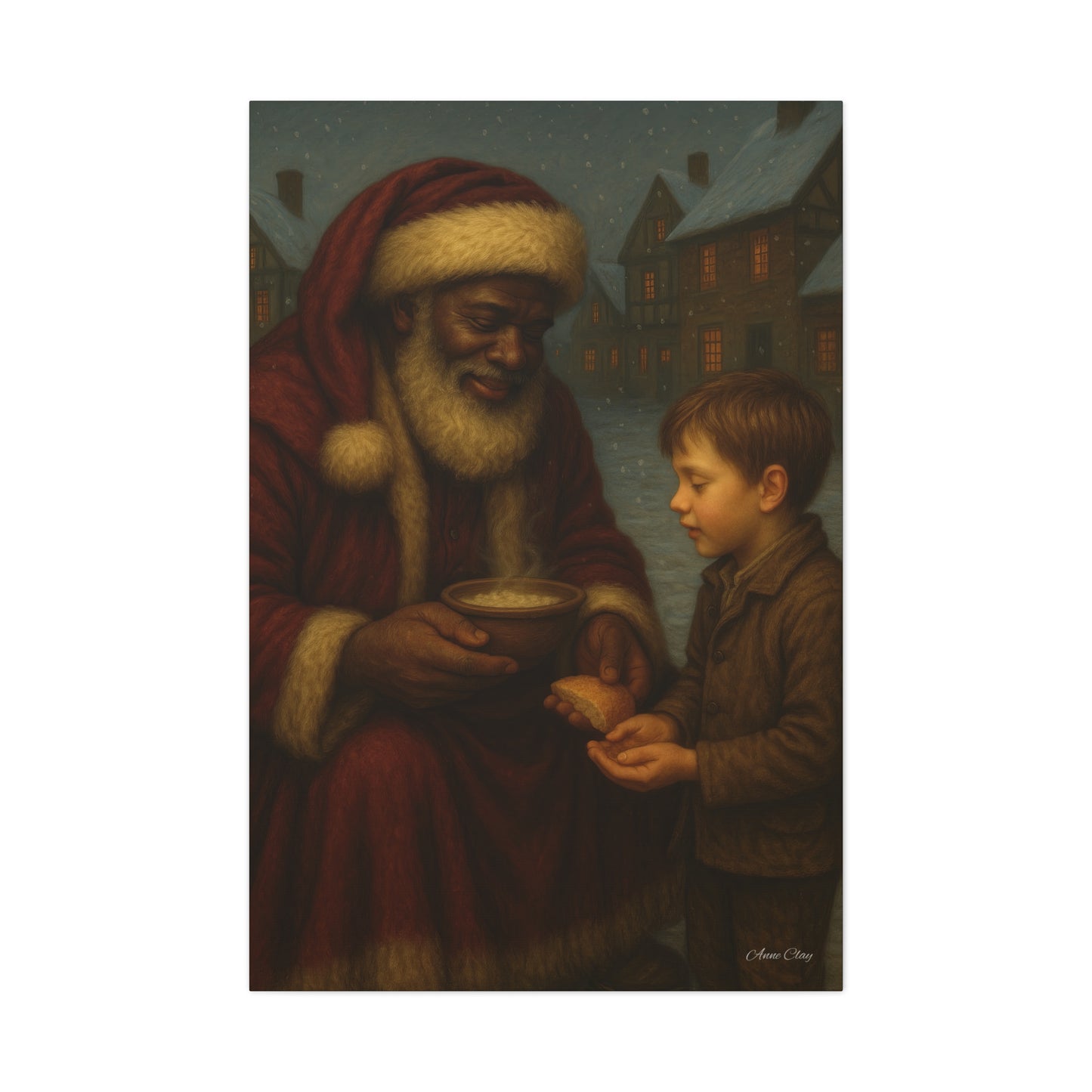 Spirit of Christmas, Breaking Bread Together Christmas Canvas Wall Art
