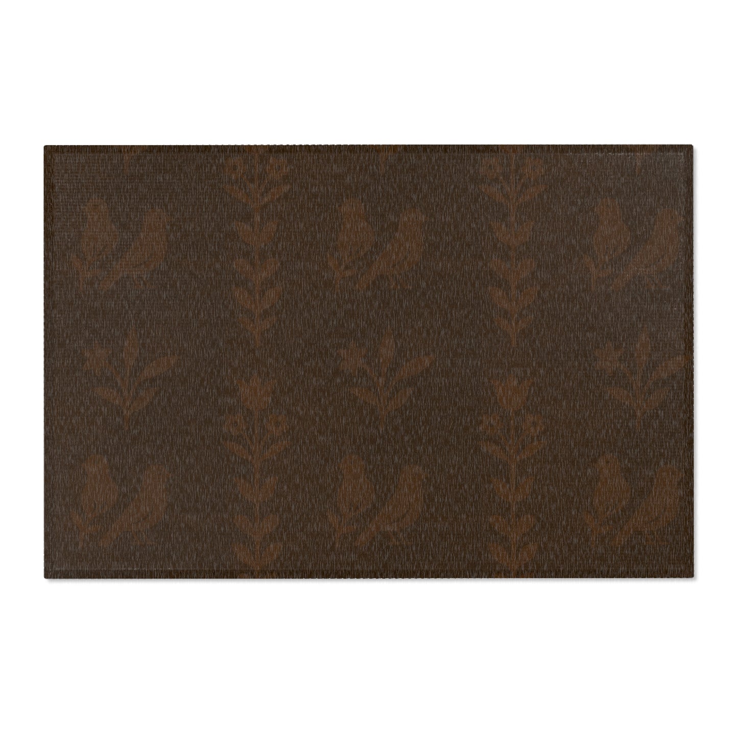 Brown Floral Area Rug, Cozy Living Room Decor, Boho Style Mat, Kitchen Runner, Indoor Soft Flooring