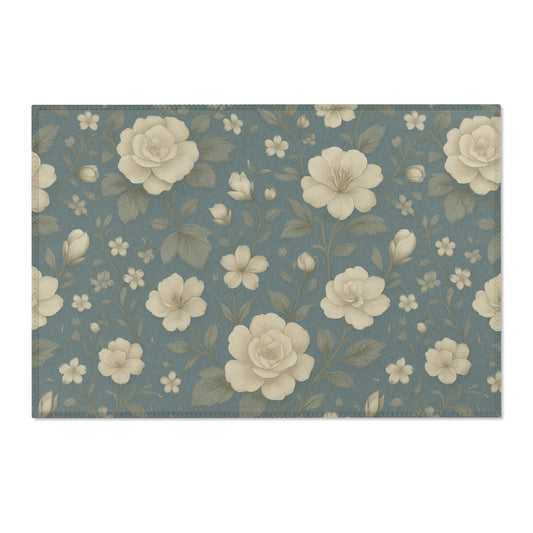 Floral Area Rug - Vintage-Inspired Home Decor, Living Room Accent, Bedroom Comfort, Housewarming Gift, Cozy Vibes