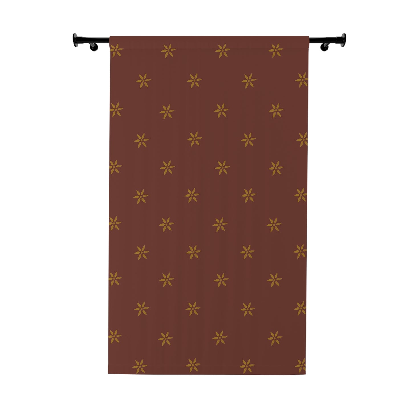 Fantasy Collection Red with Gold Petals Window Curtains (1 Piece)