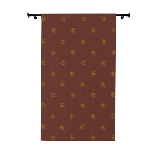 Fantasy Collection Red with Gold Petals Window Curtains (1 Piece)