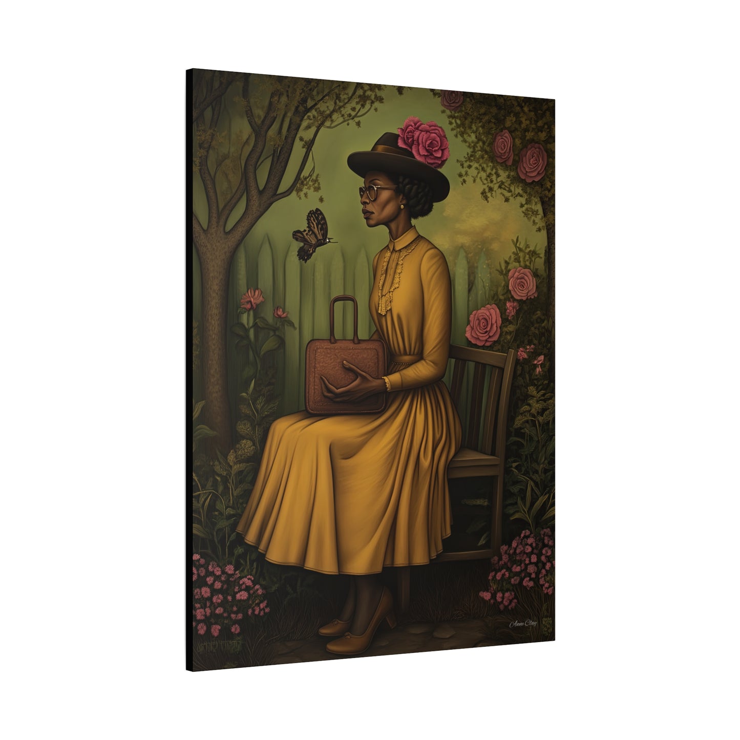 Elegant Canvas Wall Art, Vintage Woman Decor, Home Decoration, Gift for Mother’s Day, Floral Canvas Print, Art for Living Room