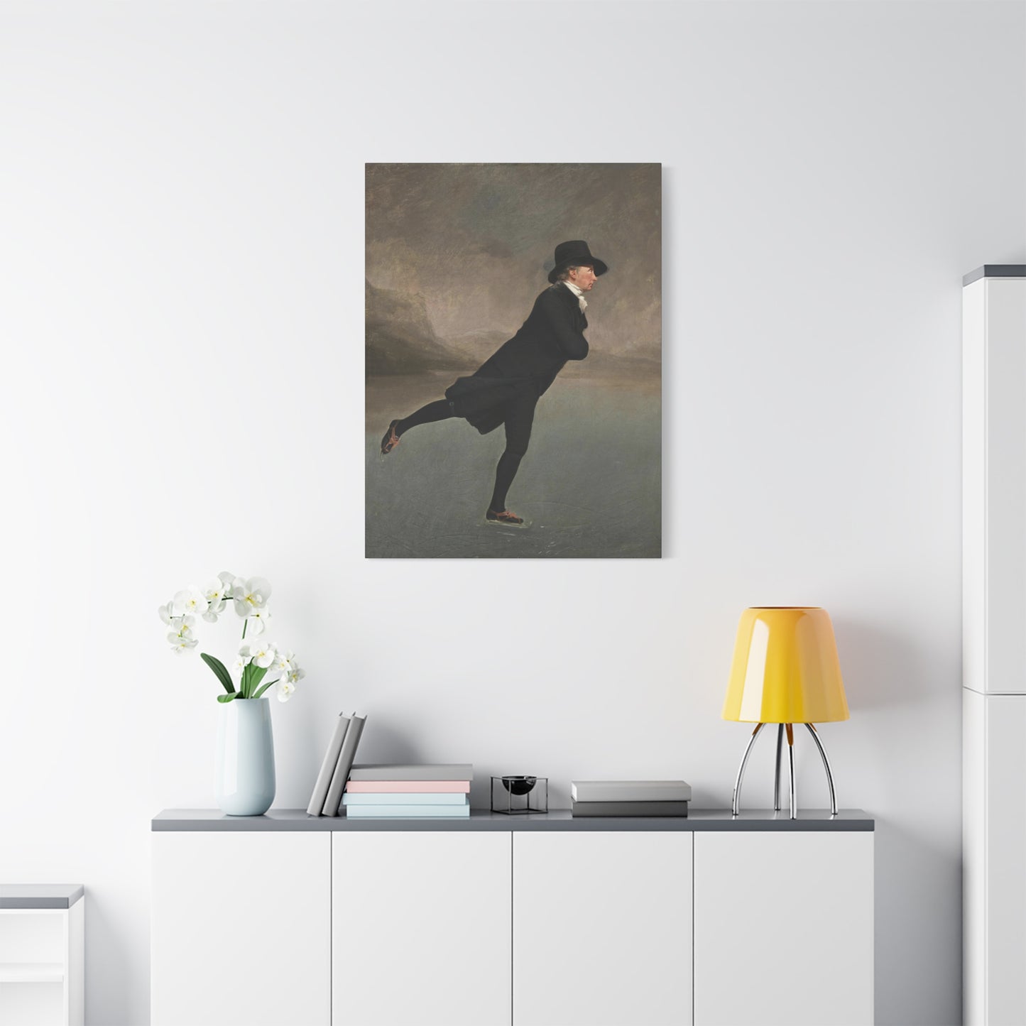 The Skating Reverend Vintage Ice Skating Canvas Wall Art – Classic Home Decor for Winter Lovers