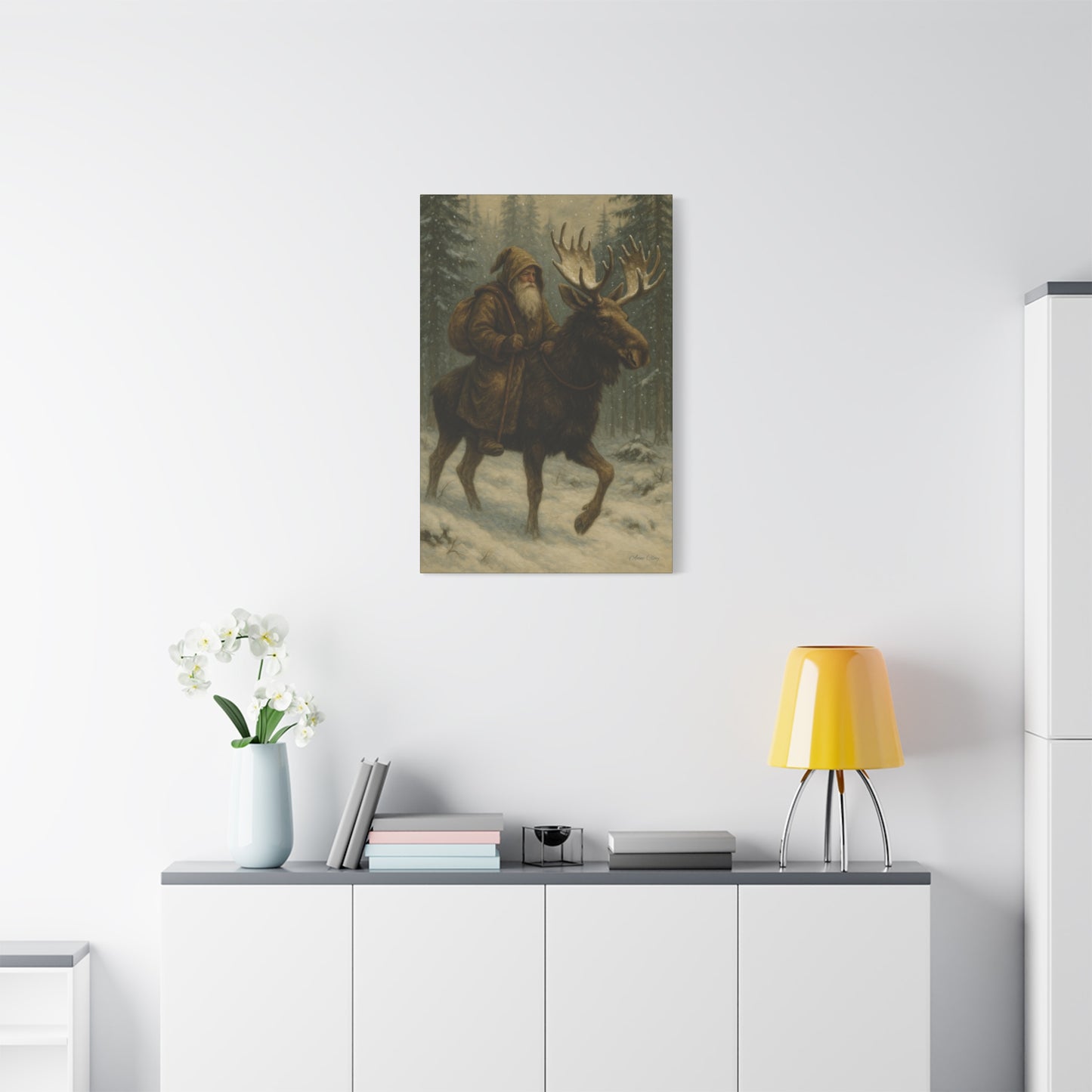 Rustic Moose Canvas Art Print