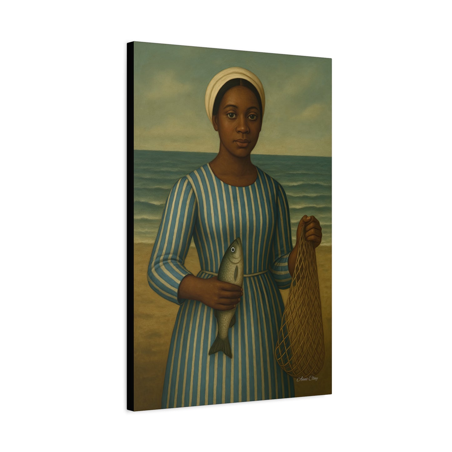 Seaside Portrait Canvas Art, Wall Decor, Vintage Artwork, Coastal Home Decor, Fishing Theme, Nautical Gift, Living Room Wall Art