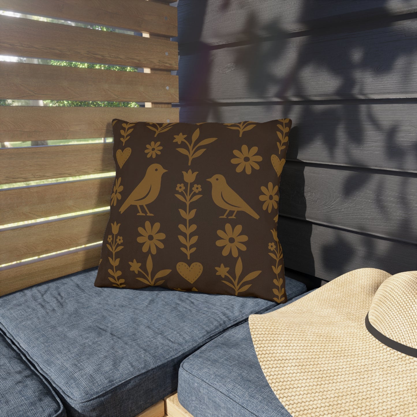 Charming Outdoor Pillows with Nature-Inspired Design, Garden Decor, Patio Cushions, Rustic Home Accents, Bird and Flower Patterns, [...]