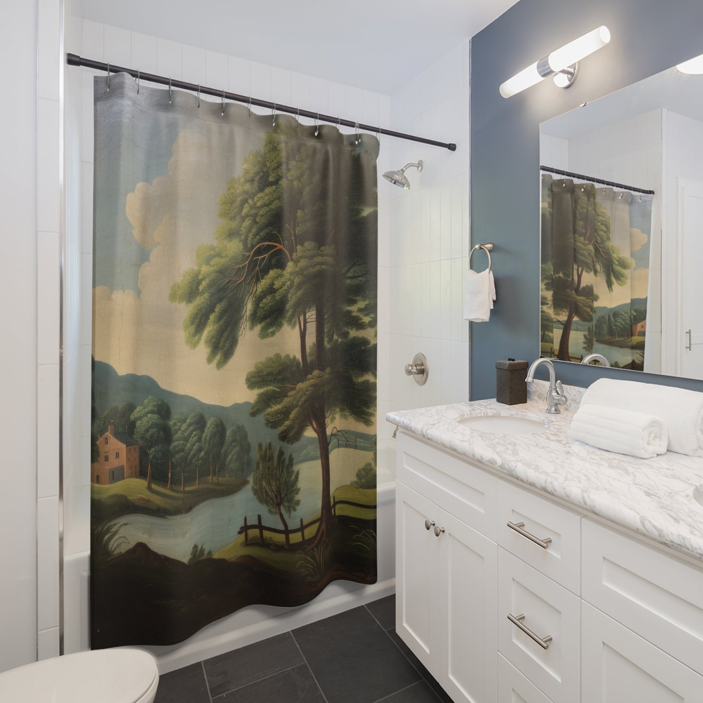 Rufus Porter Style Shower Curtains