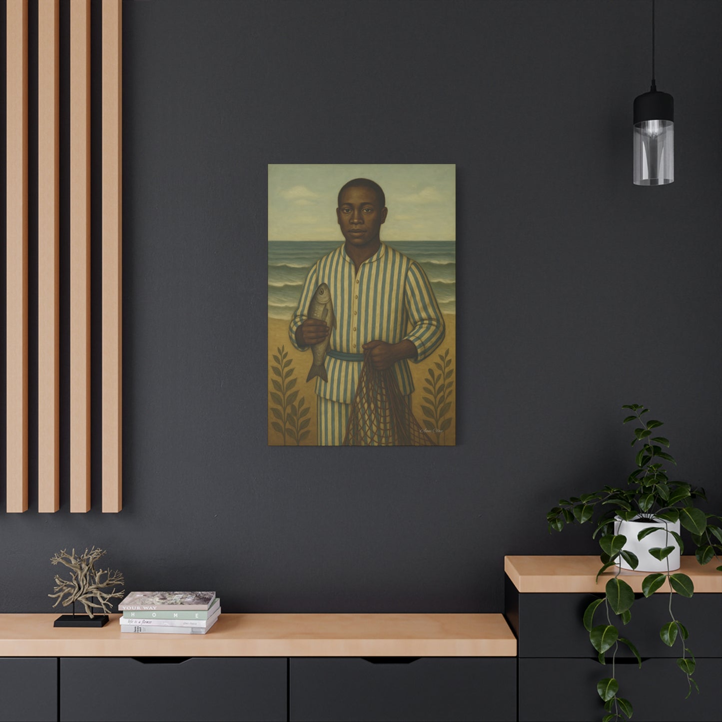 Canvas Wall Art, Vintage Fisherman Decor, Coastal Home Decor, Nautical Print, Beach House Art, Unique Gift Idea
