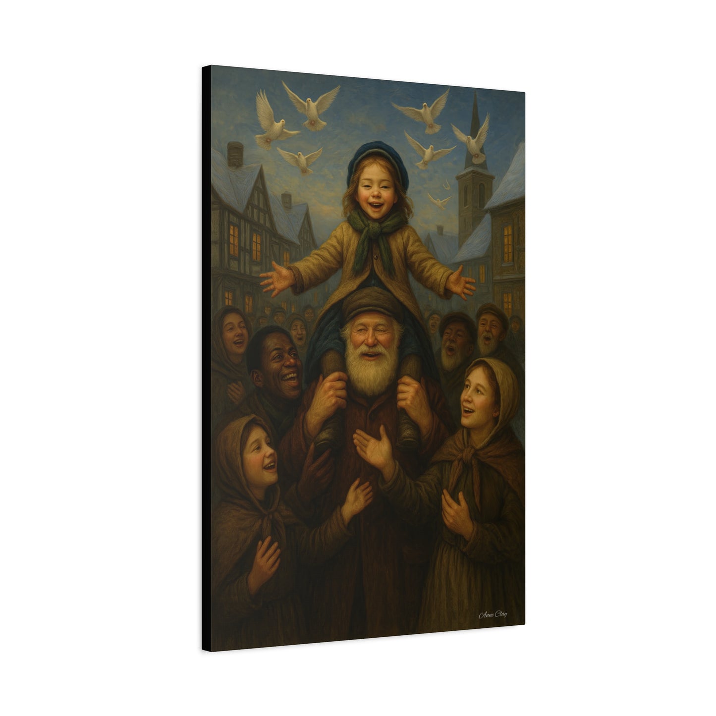 Spirit of Christmas Uplifting, Inspirational Holiday Christmas, Helping Those in Need-Themed Canvas Wall Art