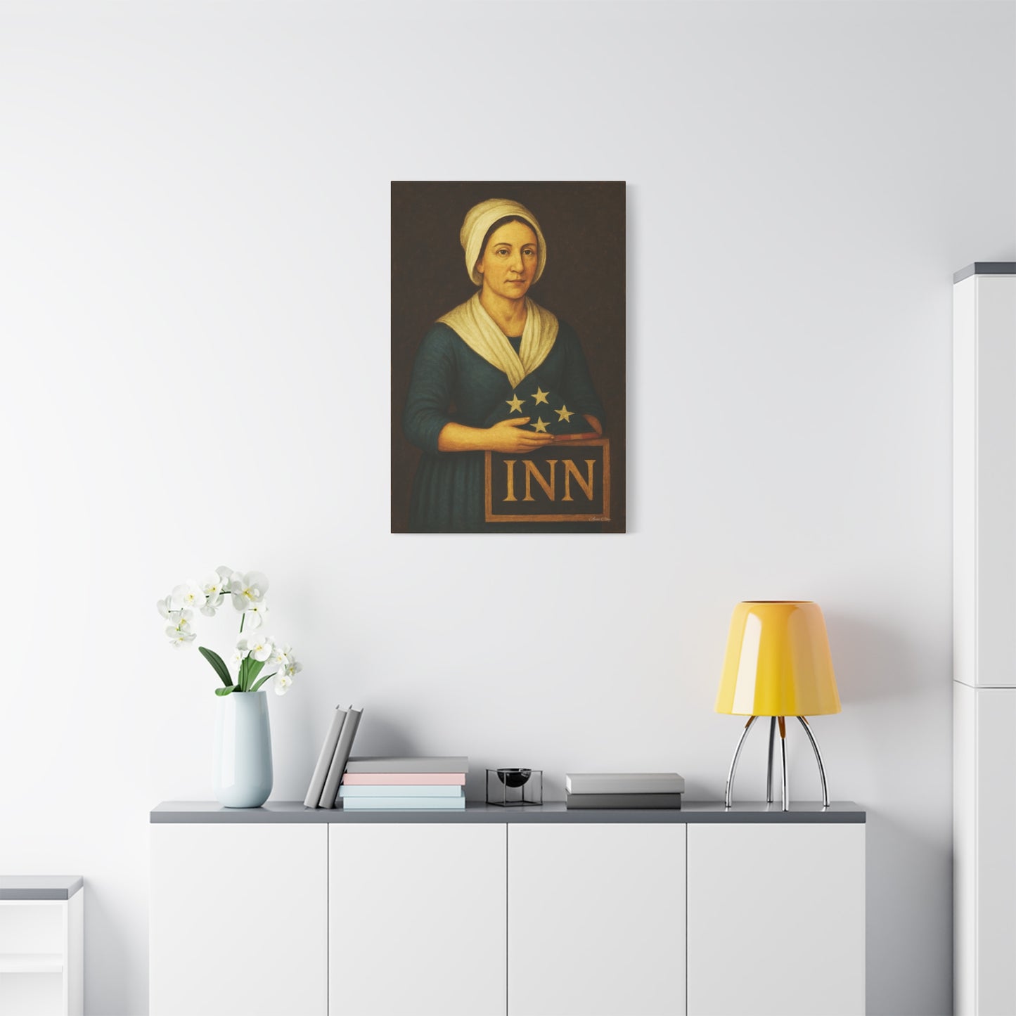 Vintage Inn Canvas Wall Art, Rustic Home Decor, Farmhouse Decoration, Historical Artwork, Gift for History Lovers