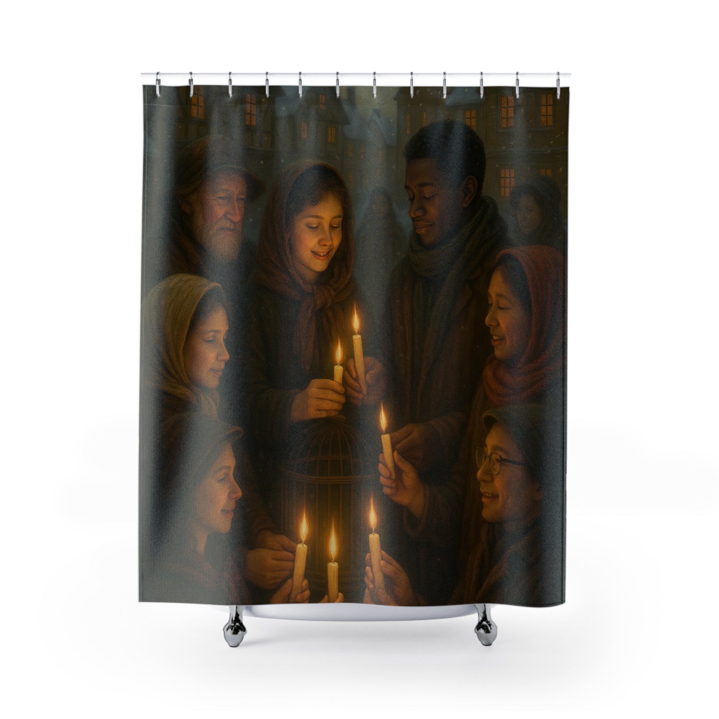 Candlelight Gathering Shower Curtain