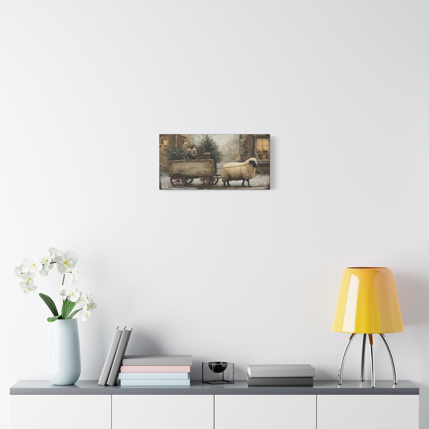 Rustic Sheep Canvas Wall Art