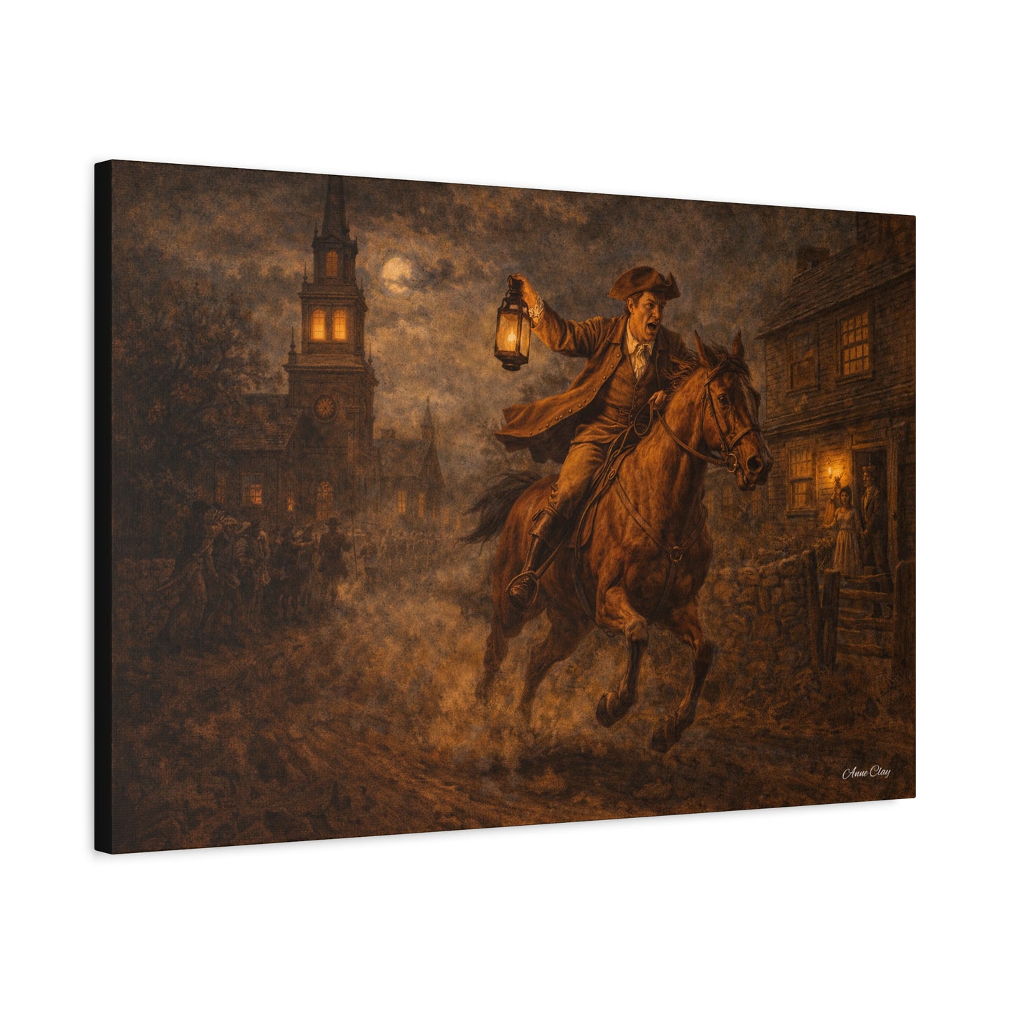 Liberty Rider Matte Canvas Wall Art — Midnight Lantern Horseman Print