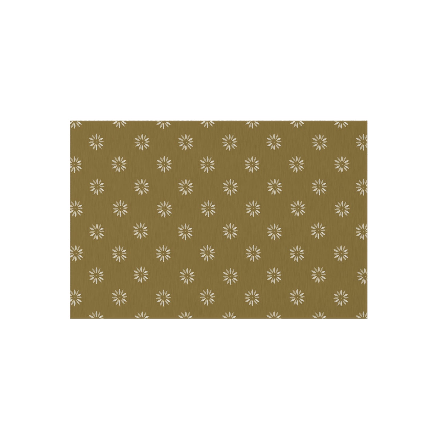 Cream Daisy on light green/gold Outdoor Rug