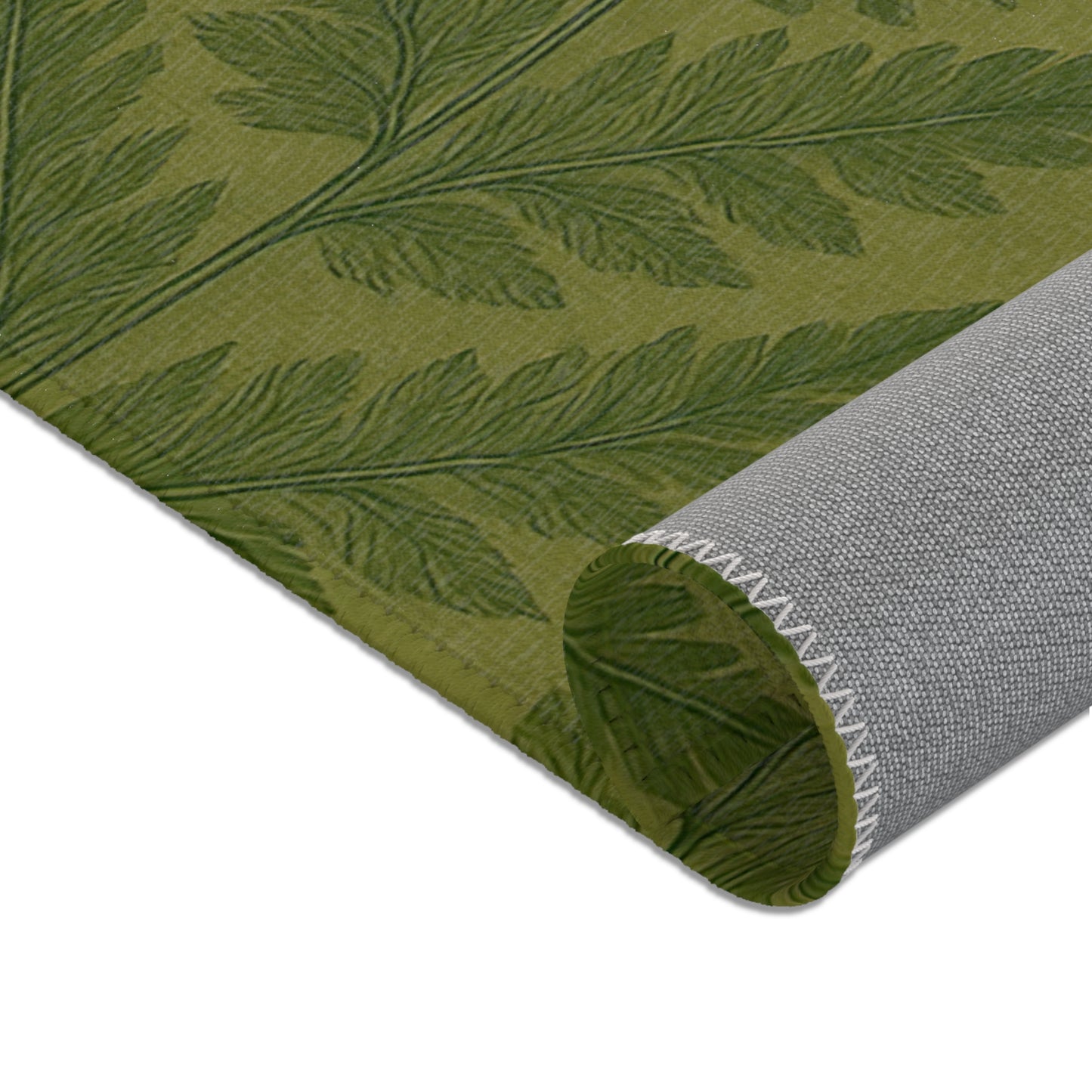 Botanical Fern Area Rug, Boho Home Decor, Cozy Living Room Mat, Eco-Friendly Carpet, Indoor Runner for Nature Lovers