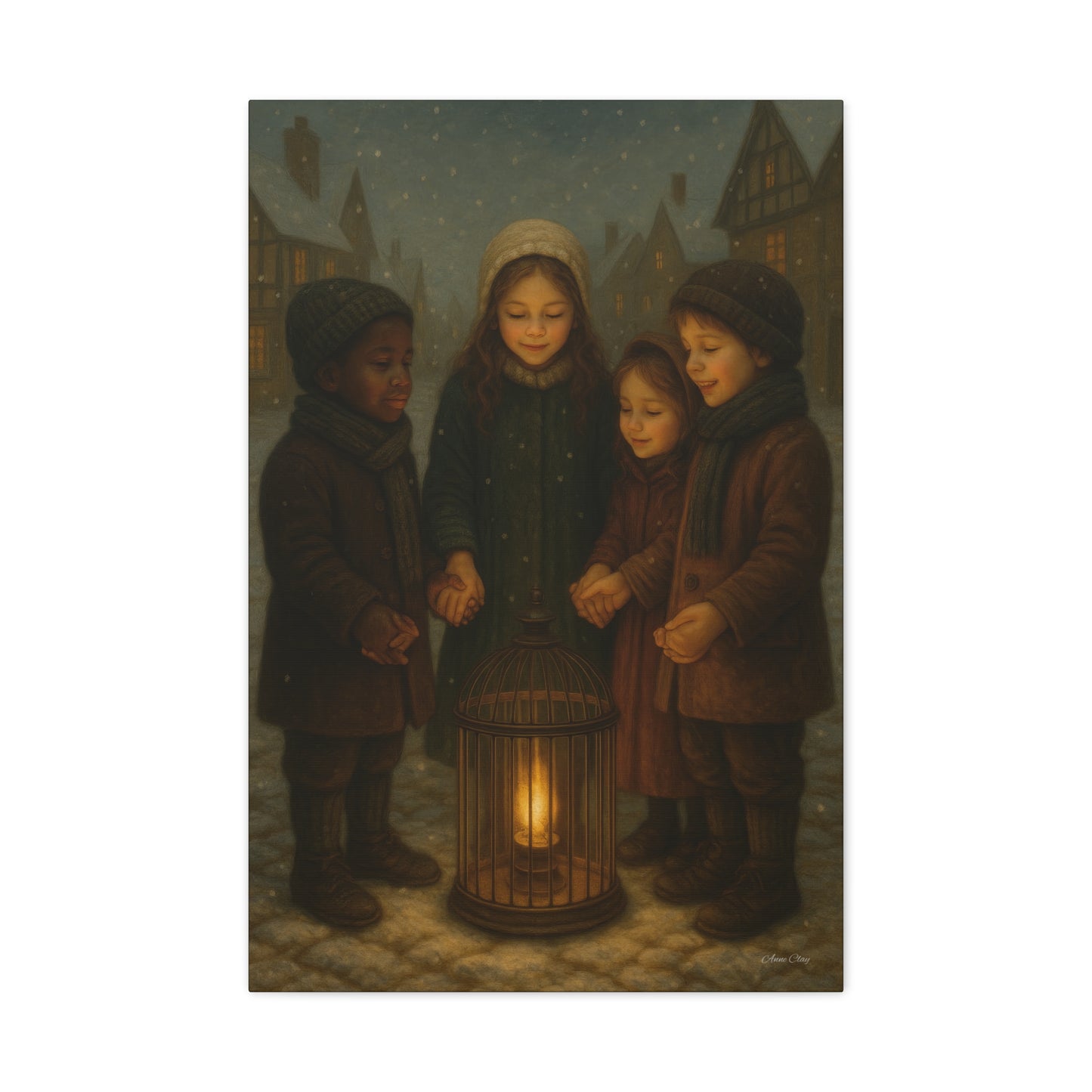 United We Stand Winter Scene Canvas Print - Cozy Holiday Decor