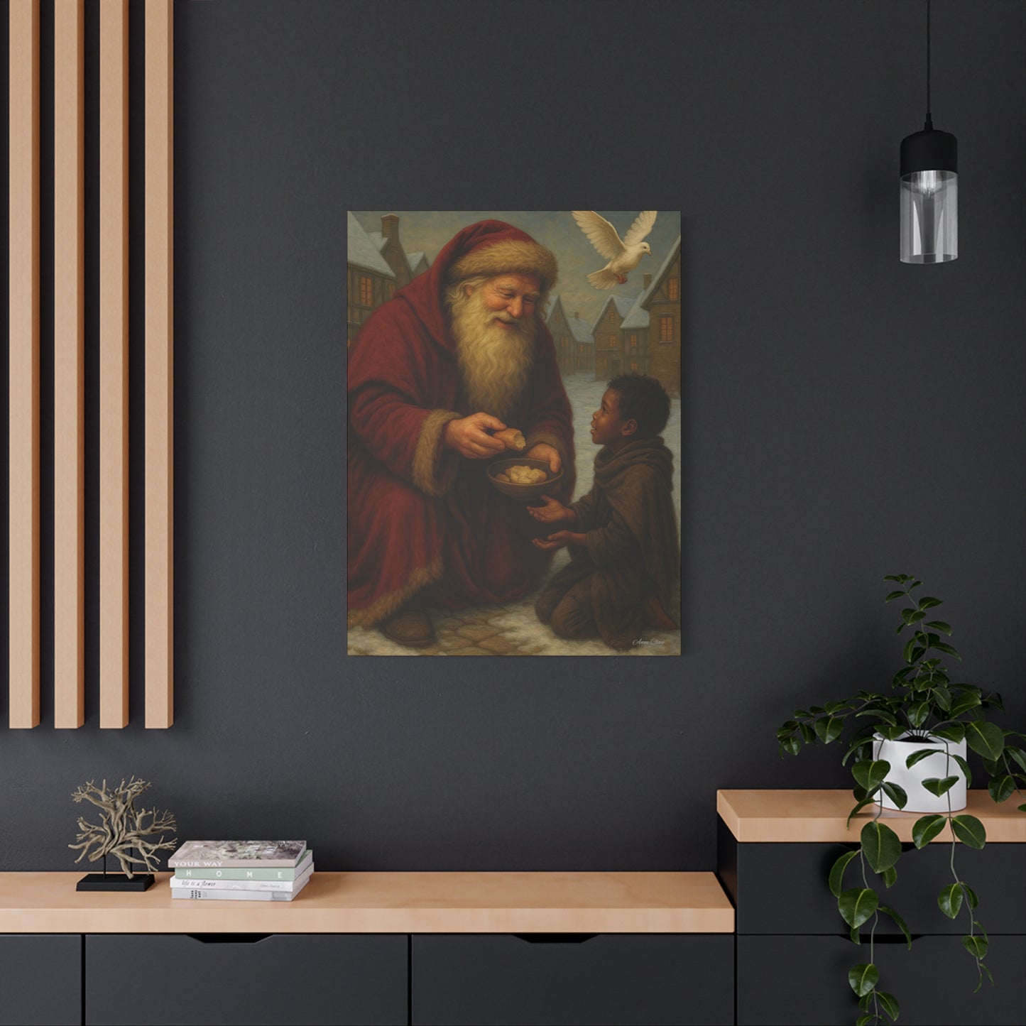 Spirit of Christmas Santa Giving Joy Canvas Print