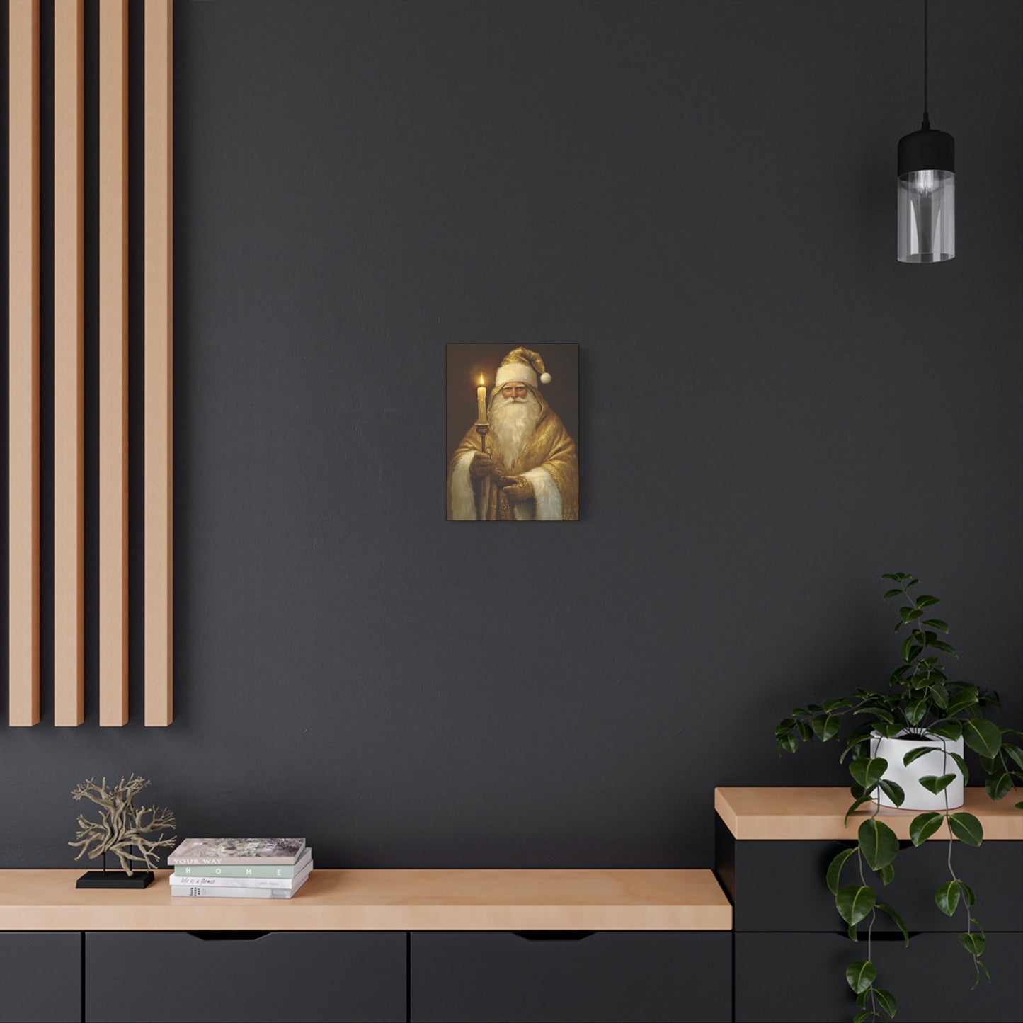 Golden Glow Santa Matte Canvas, Stretched, 1.25"