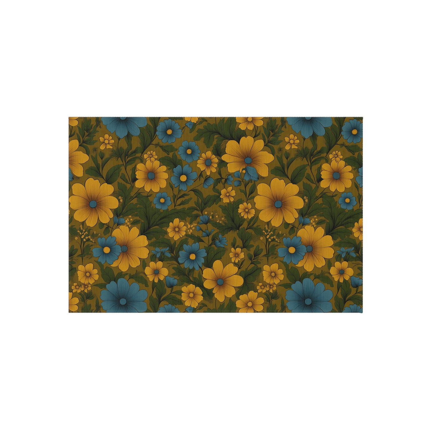 Vibrant Floral Outdoor Rug, Patio Decor, Garden Mat, Boho Style Rug, Home Entrance Decoration