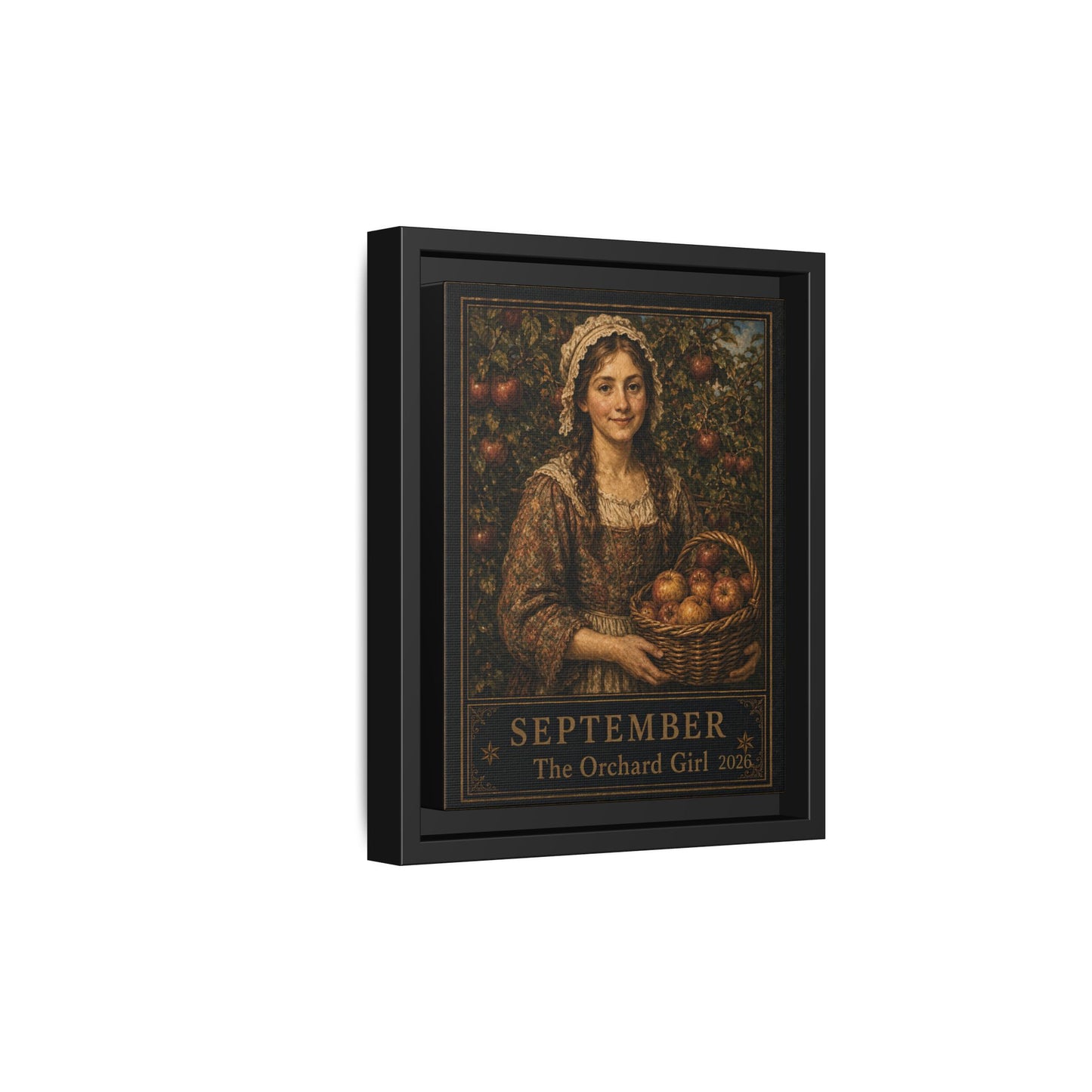 September Orchard Girl Matte Canvas Framed Art FLINT HOUSE COLLECTOR'S ITEM