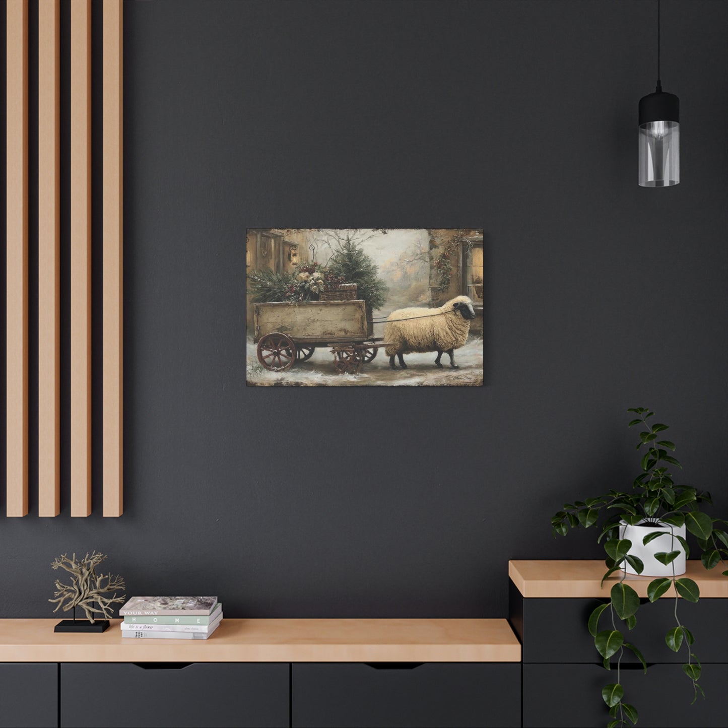 Rustic Sheep Canvas Wall Art