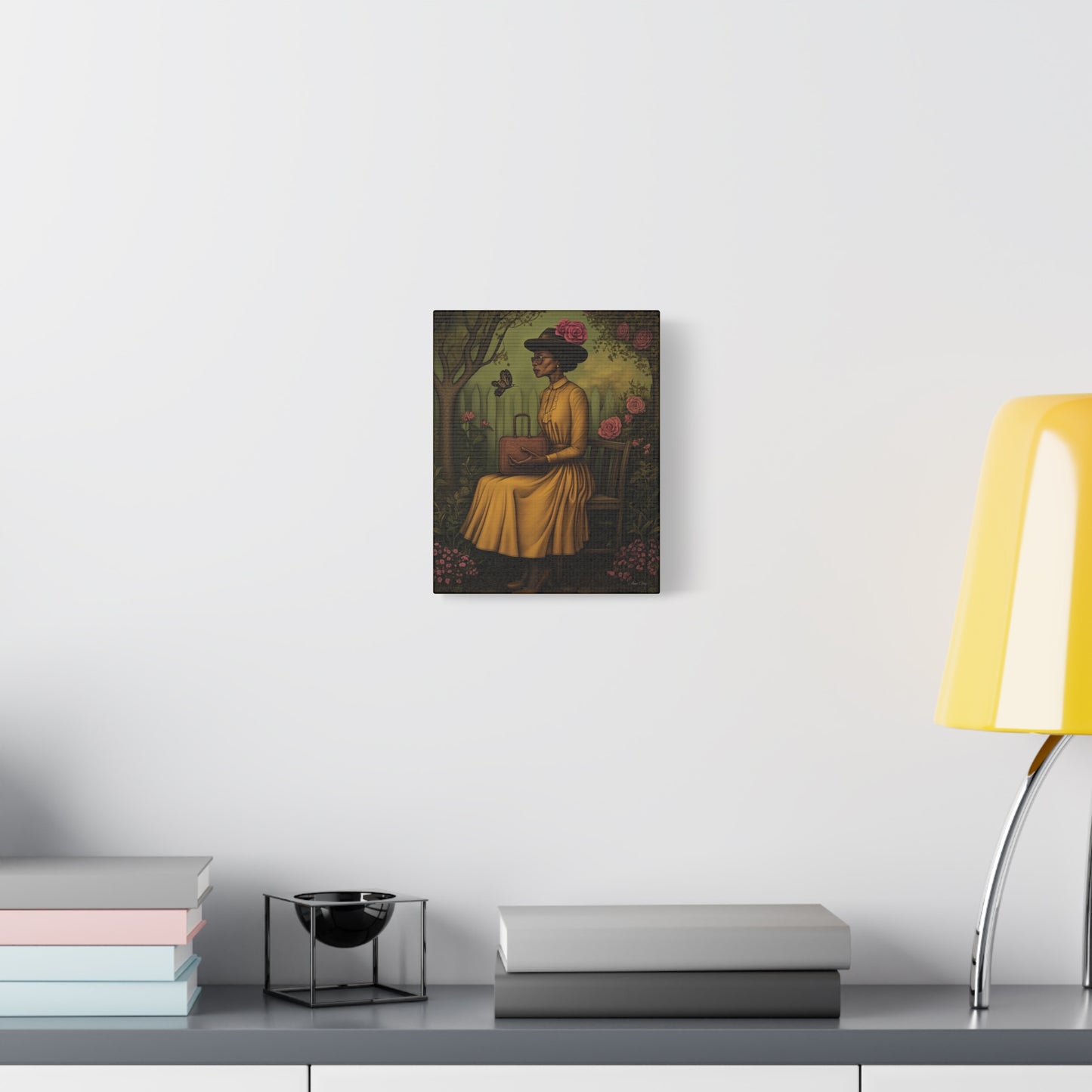 Elegant Canvas Wall Art, Vintage Woman Decor, Home Decoration, Gift for Mother’s Day, Floral Canvas Print, Art for Living Room