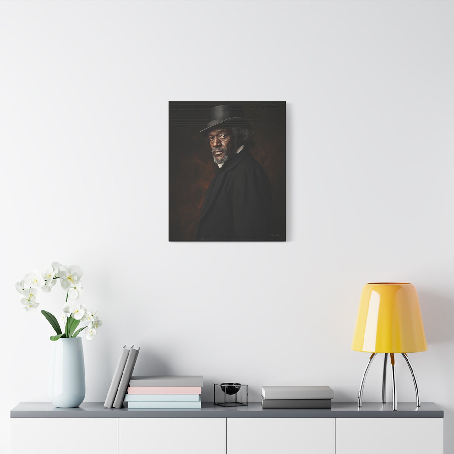 Frederick Elegant Stretched Canvas Art - Iconic Portrait on Matte Finish
