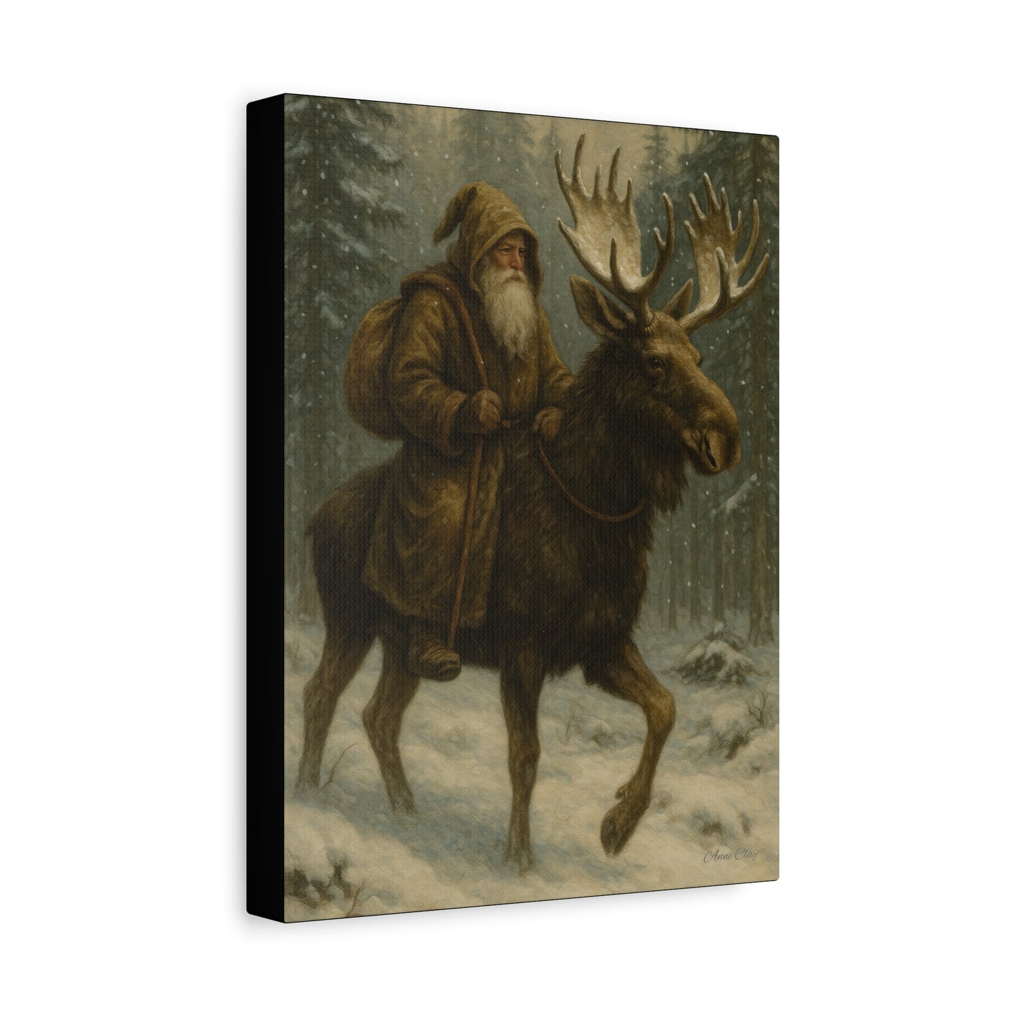 Rustic Moose Canvas Art Print