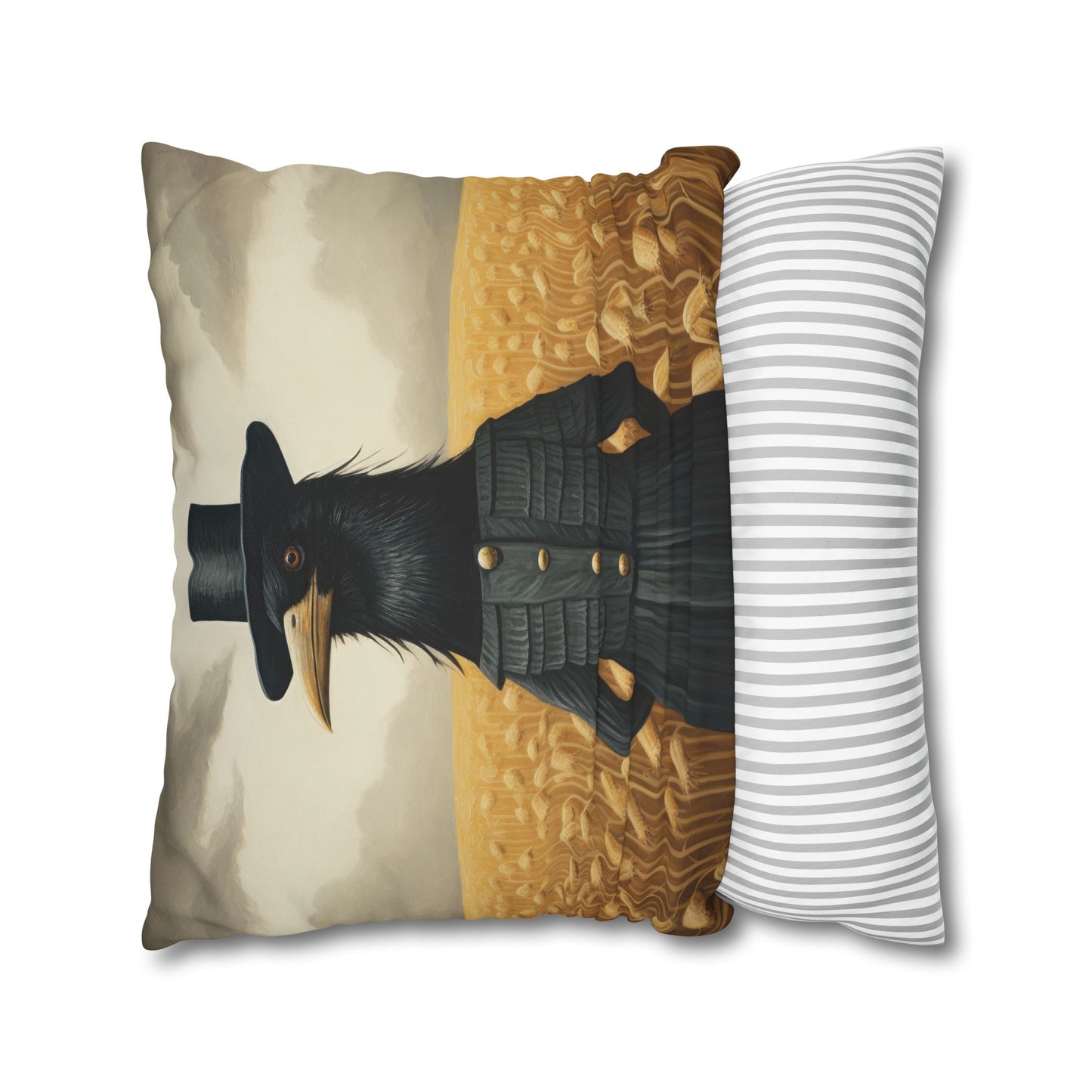 Proper Crow Square Poly Canvas Pillowcase